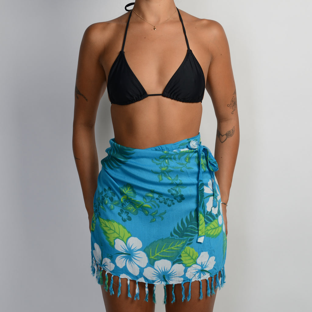 BLUE HIBISCUS SARONG