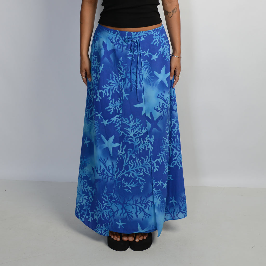 BLUE LAYERED MAXI SKIRT