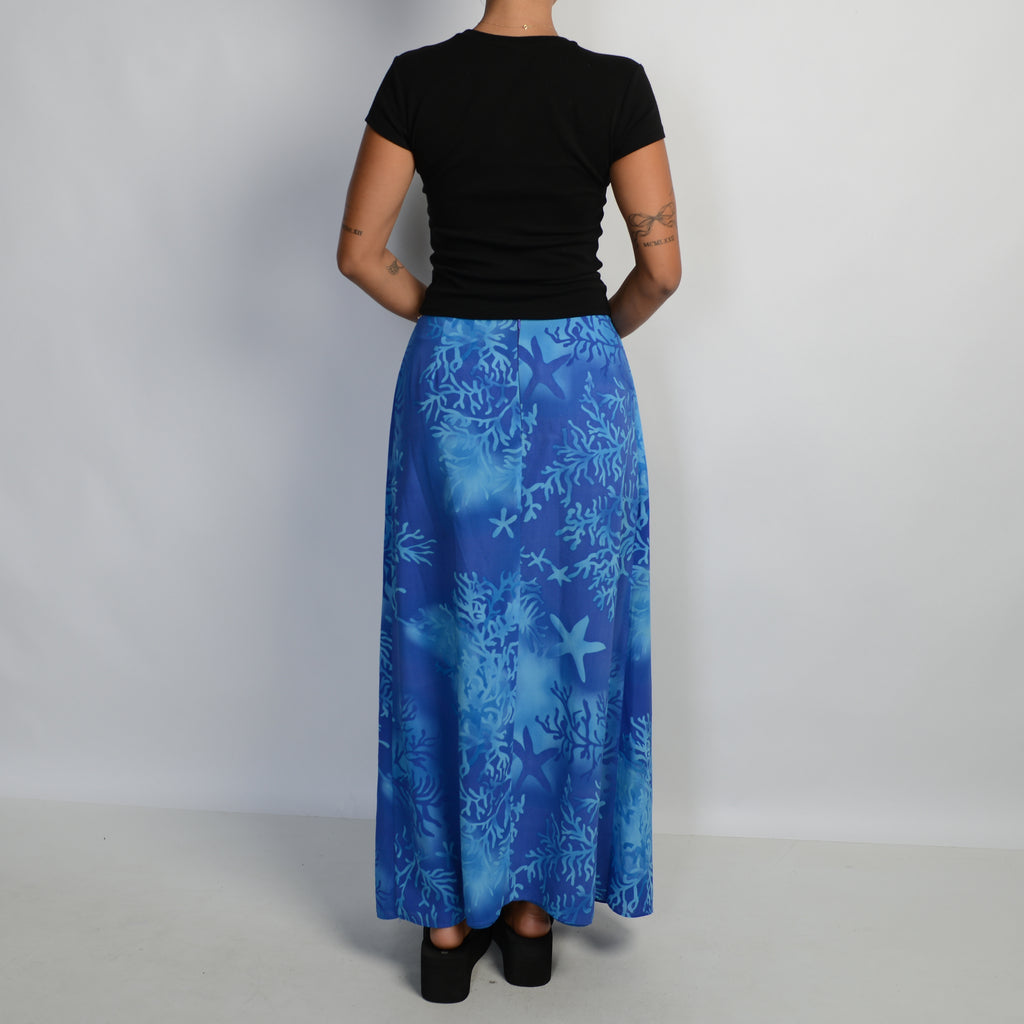 BLUE LAYERED MAXI SKIRT