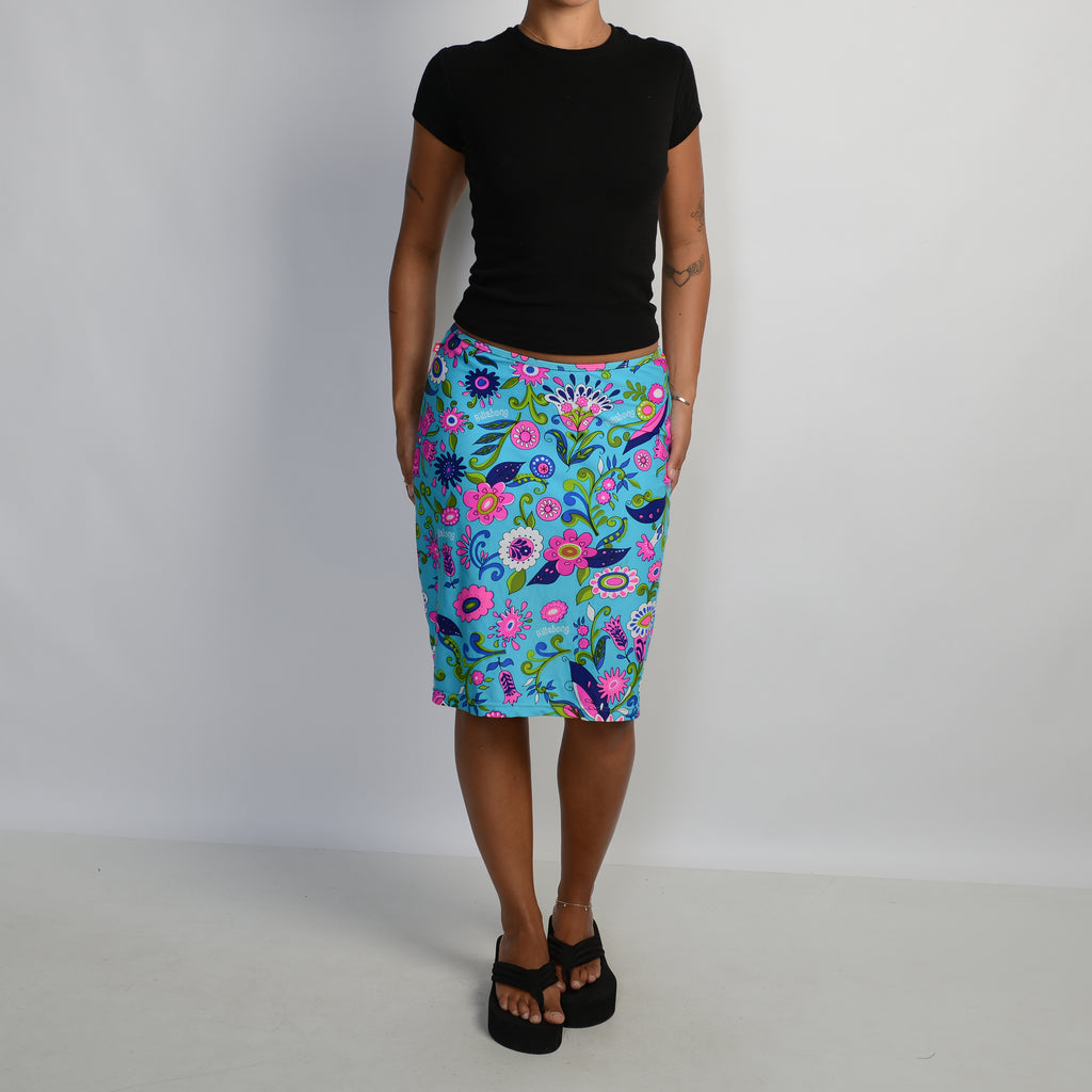 FLORAL SWIM MIDI SKIRT