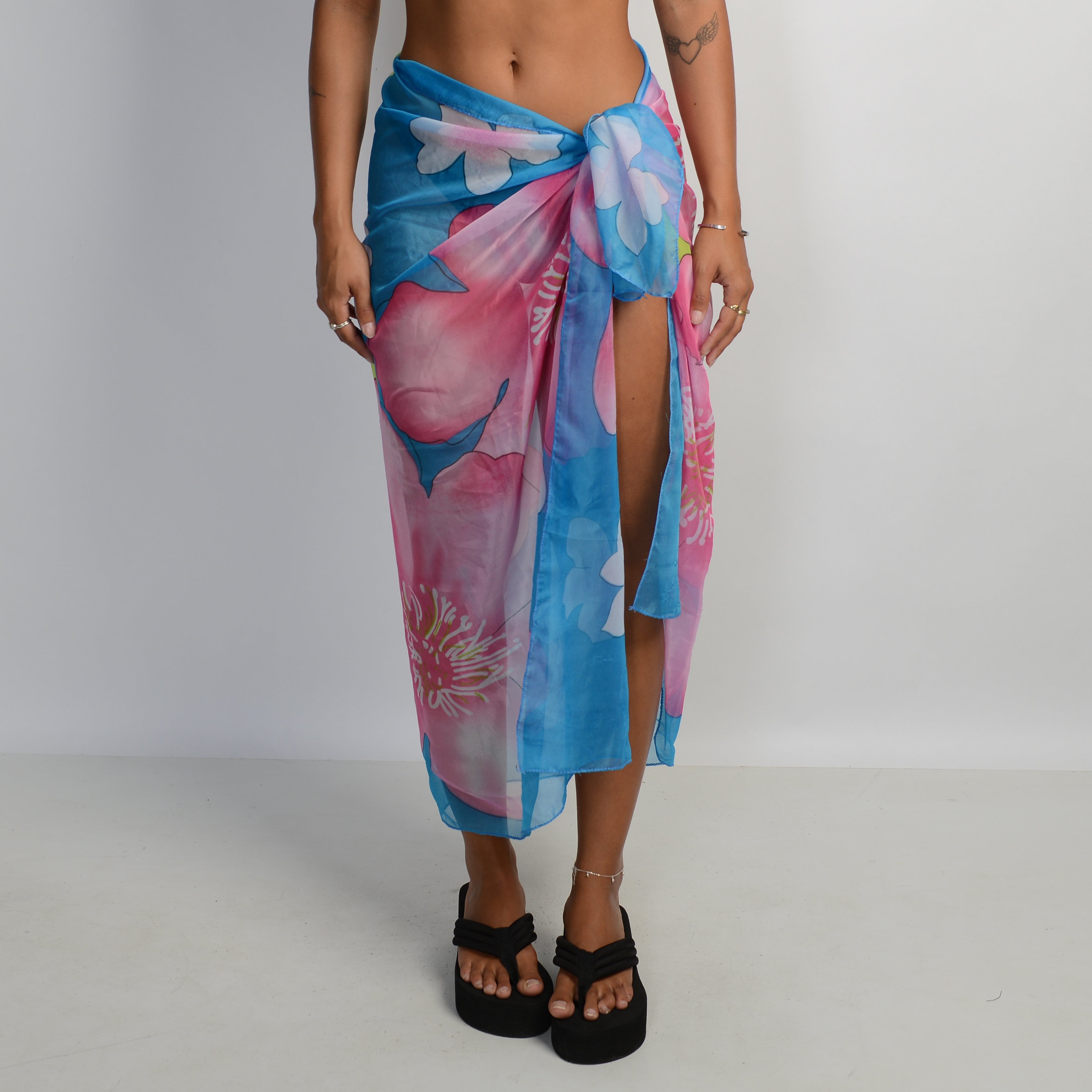 SHEER FLORAL SARONG