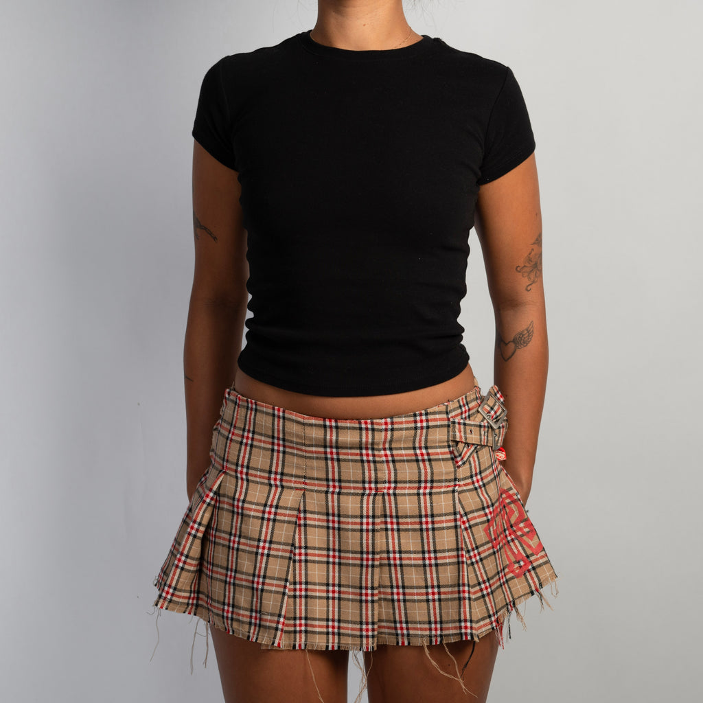LOW RISE PLAID MINI SKIRT