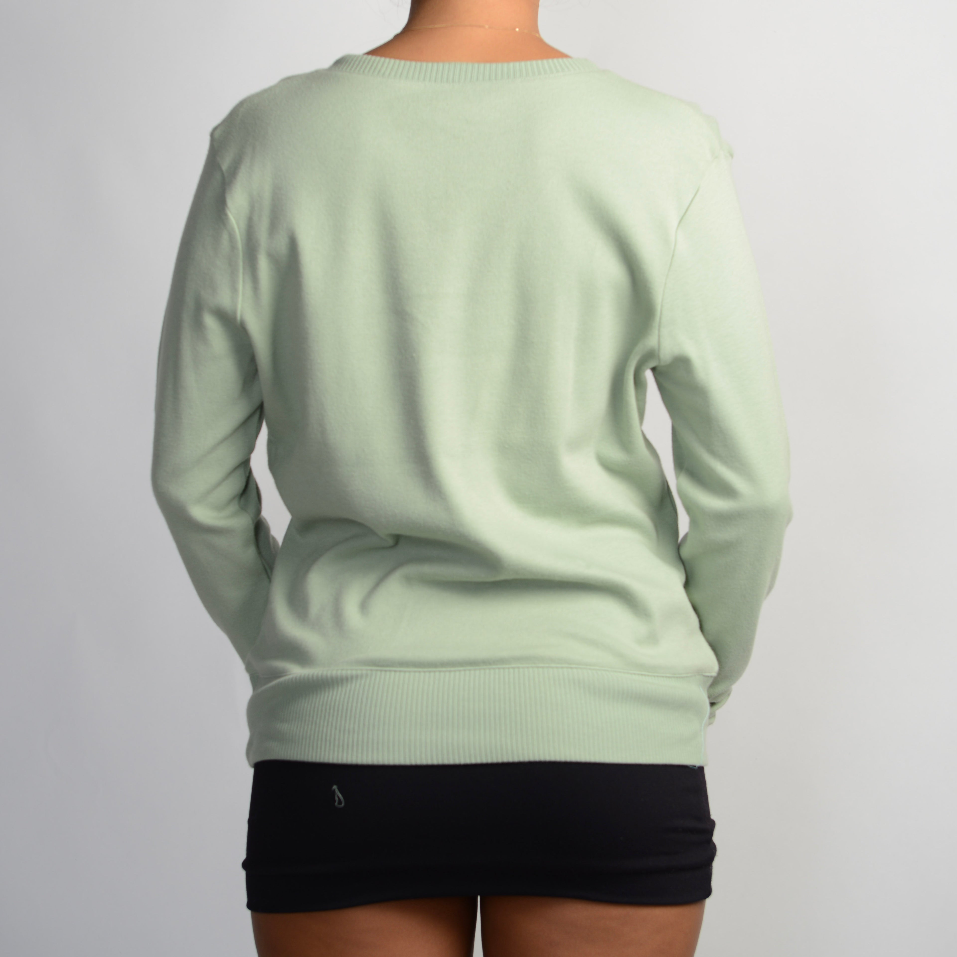 GREEN V NECK TOP
