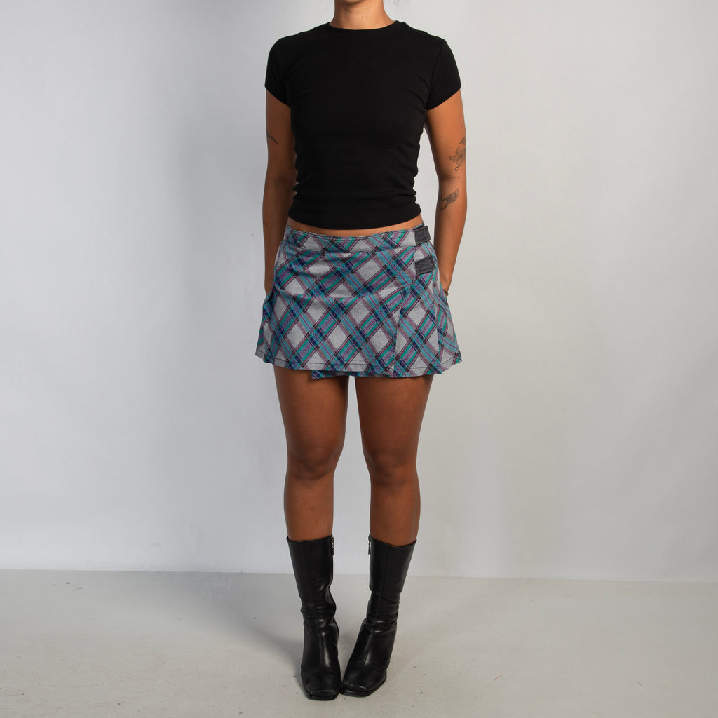GREY PLAID MINI SKIRT