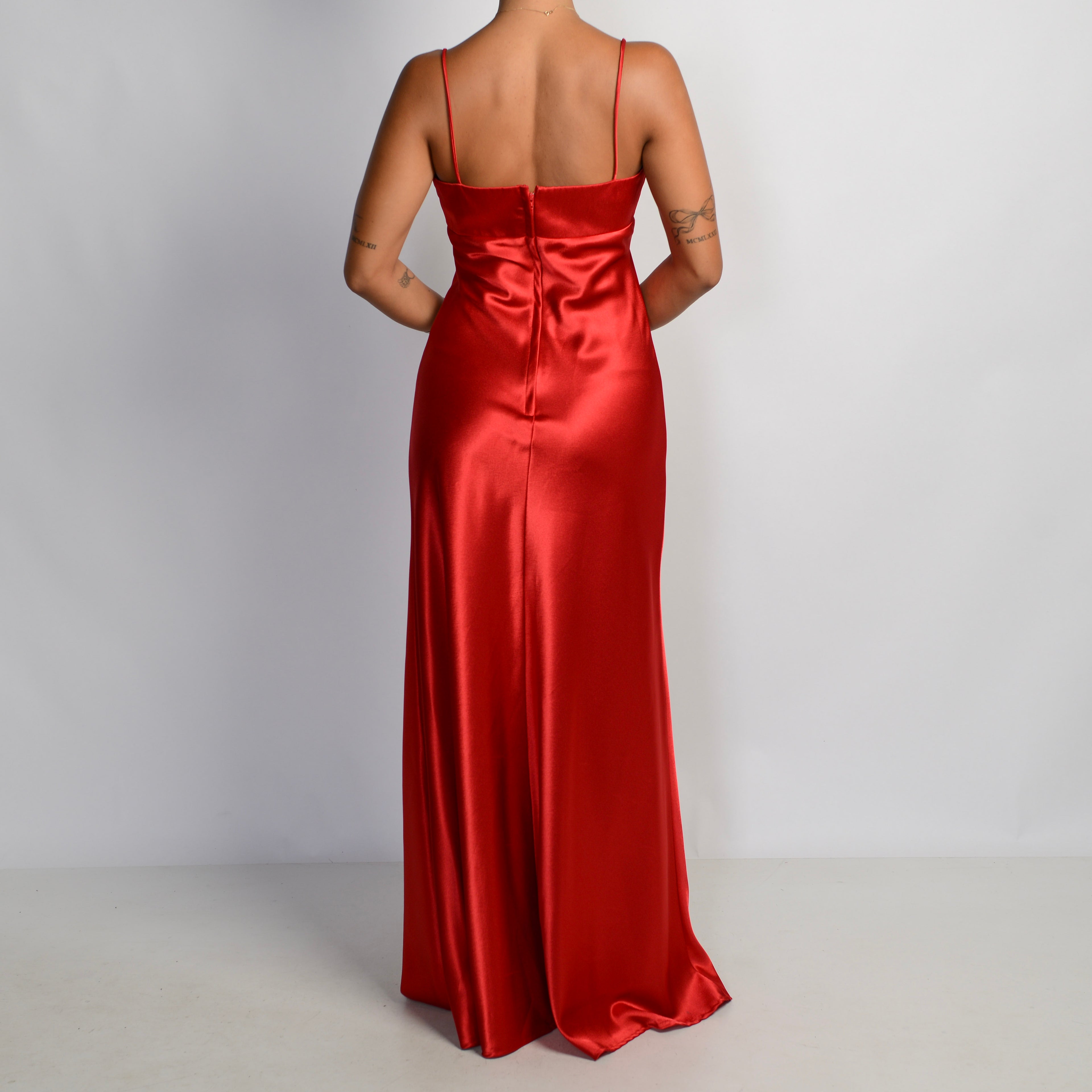 RED SATIN GOWN