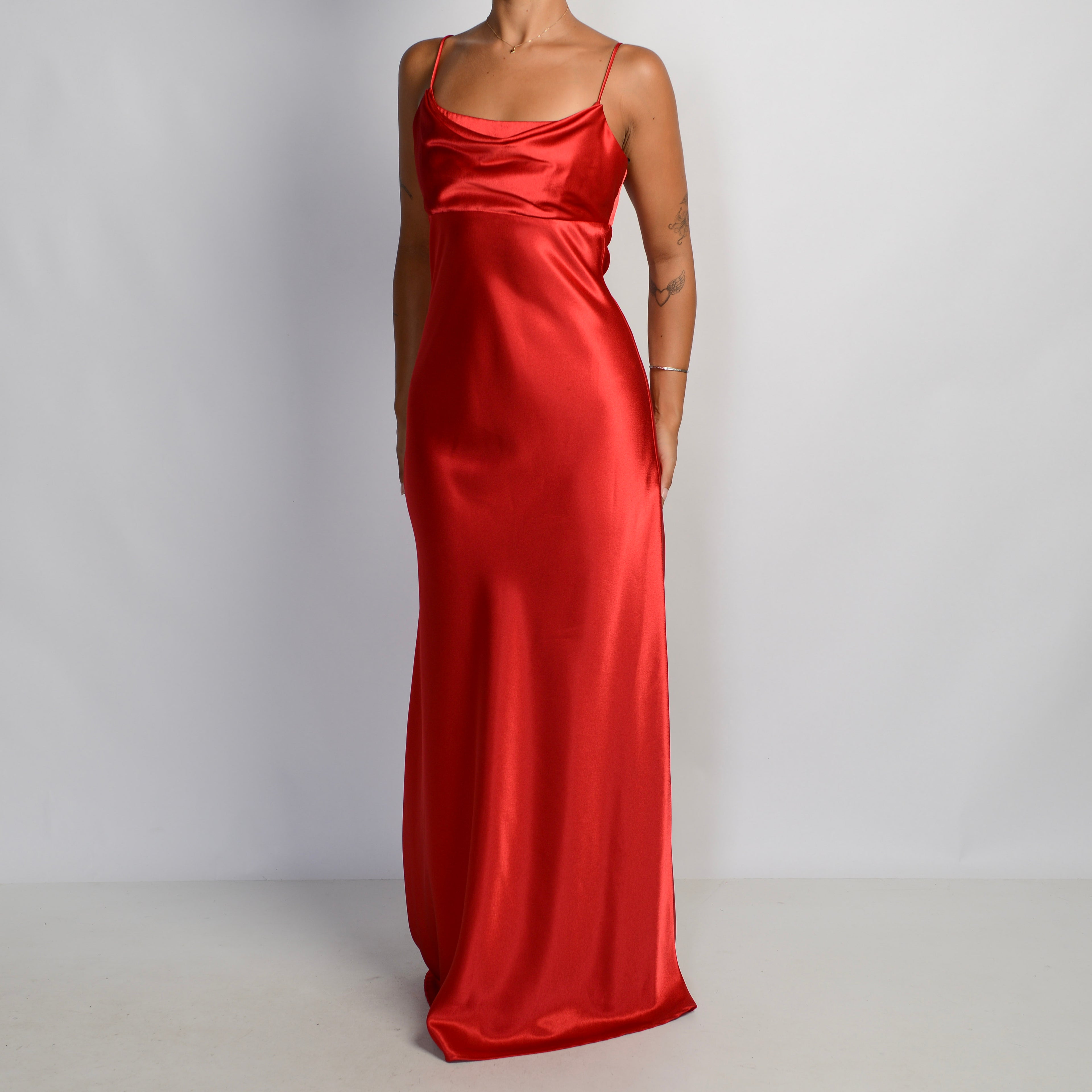 RED SATIN GOWN