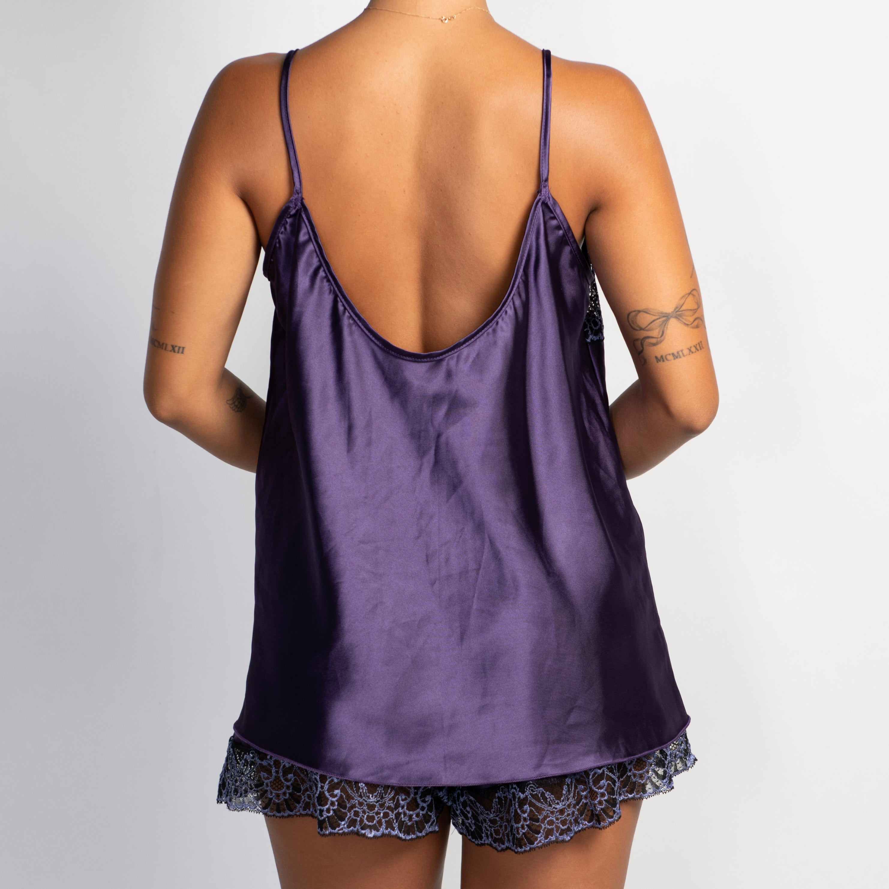 VIOLET SATIN PYJAMA SET