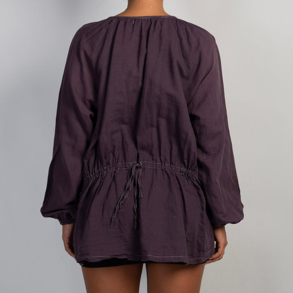 INDIGO LINEN BLOUSE