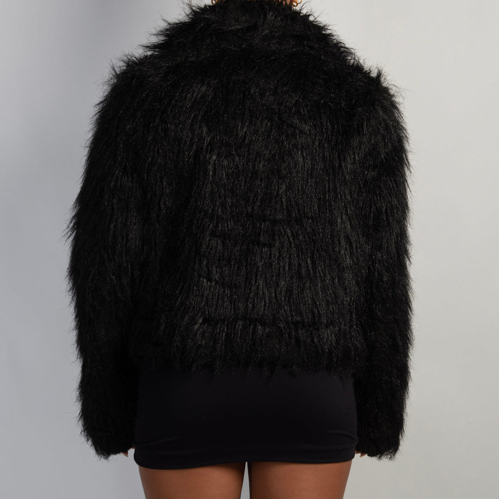 BLACK FAUX FUR JACKET