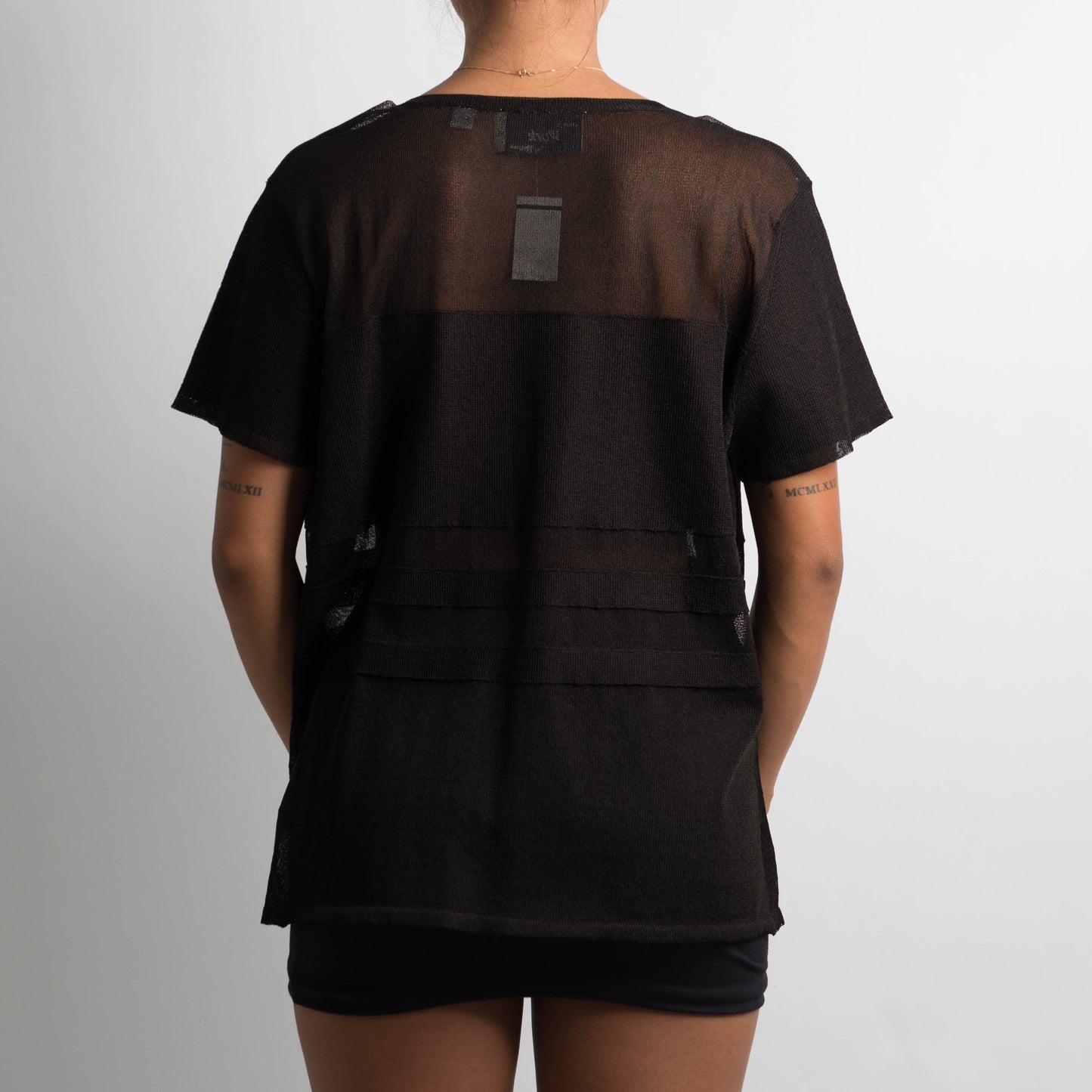 MESH SHORT SLEEVE BUTTON UP