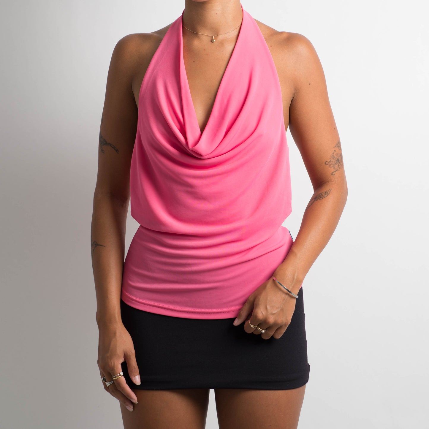 HOT PINK HALTERNECK TOP