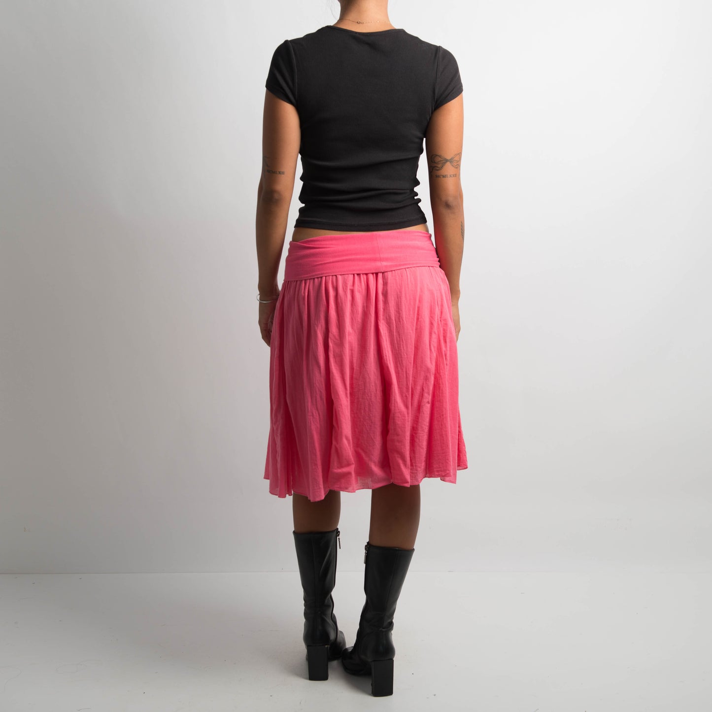 HOT PINK MIDI SKIRT