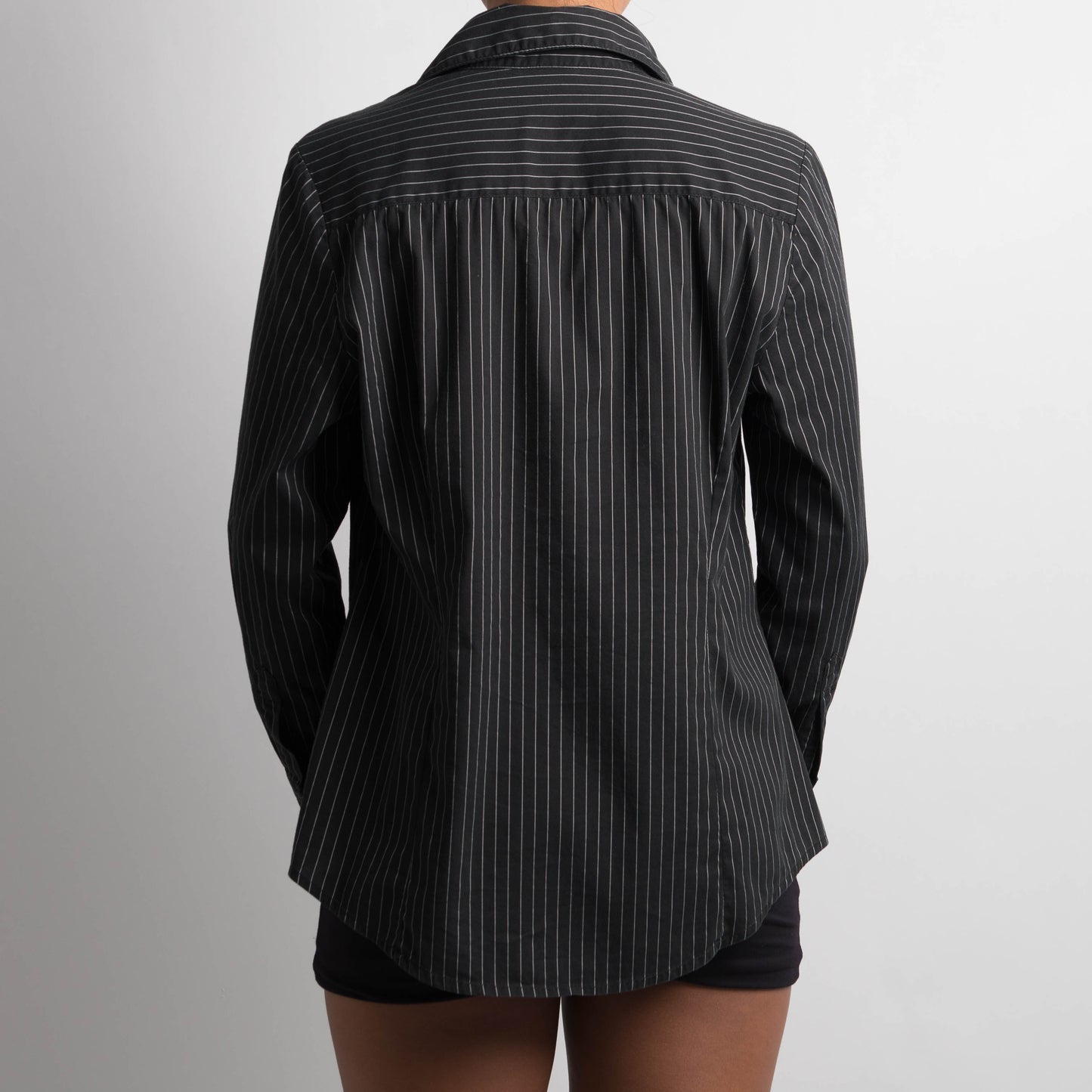 BLACK PINSTRIPE BLOUSE