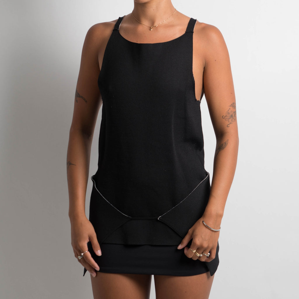 BLACK KNIT TANK TOP