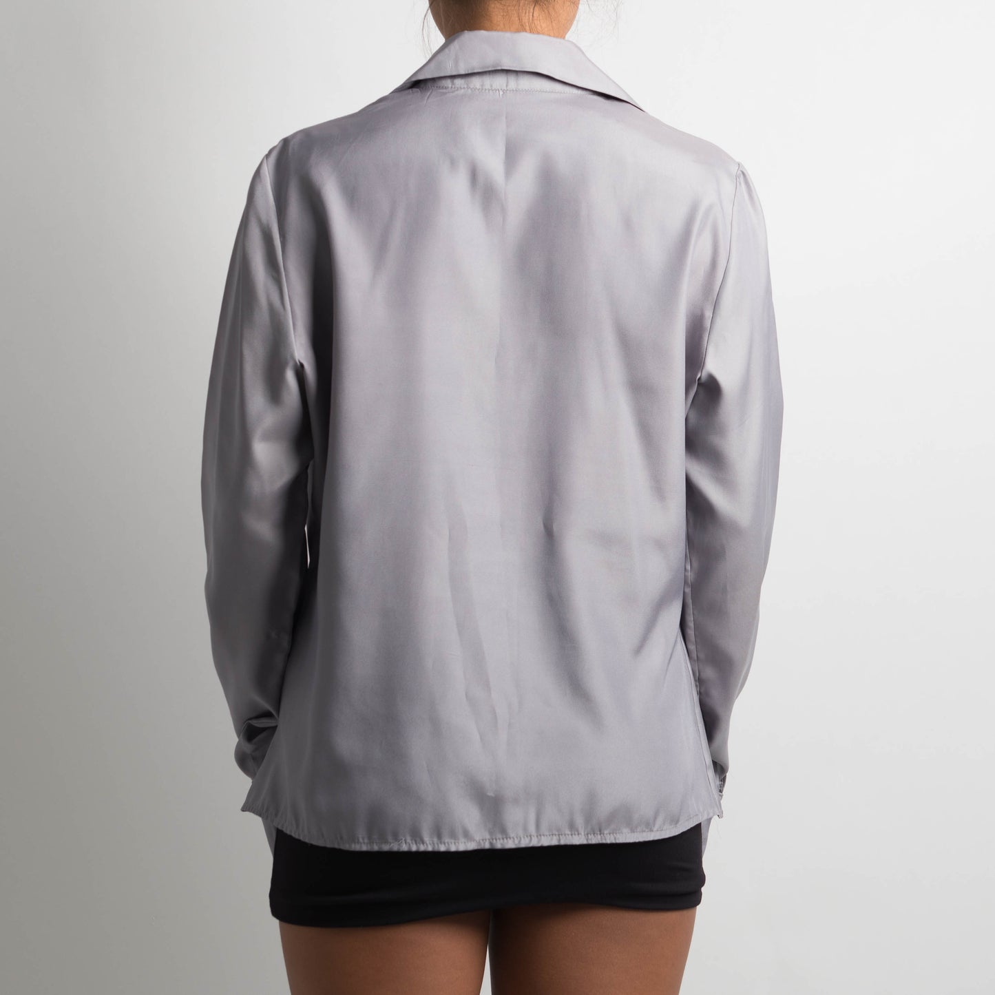 GREY SATIN BLOUSE