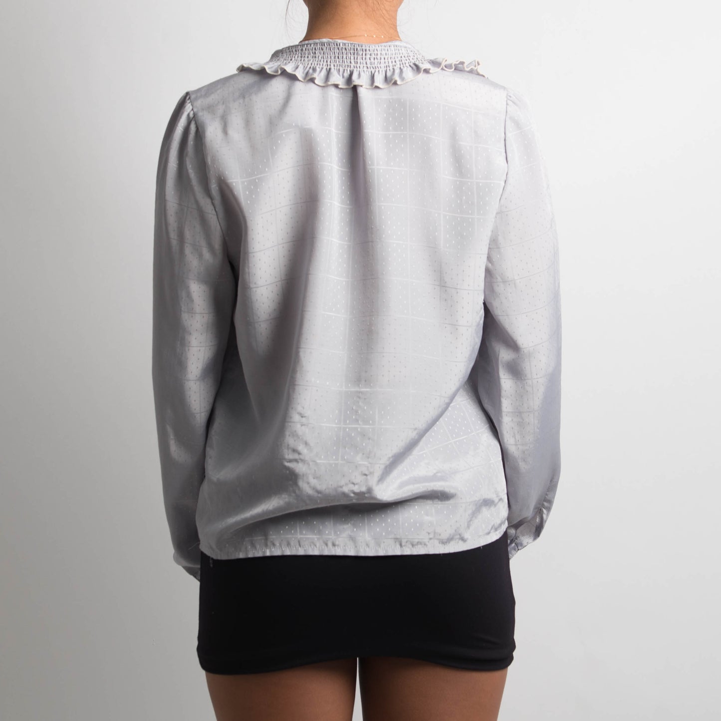 GREY LONG SLEEVE BLOUSE