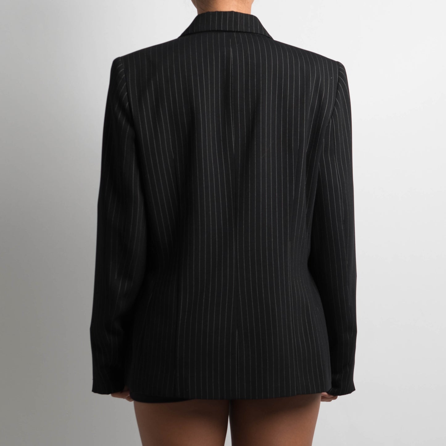 BLACK PINSTRIPE BLAZER