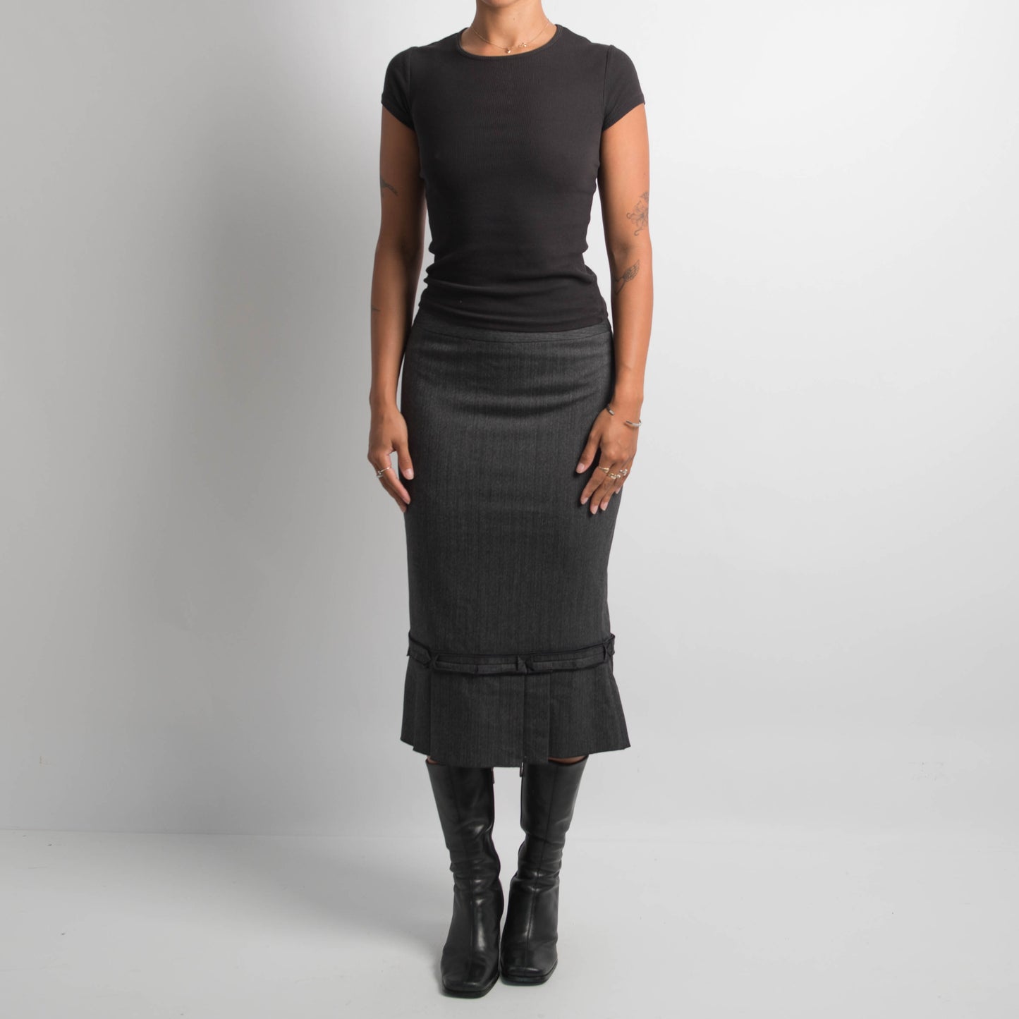 CHARCOAL MARLE MIDI SKIRT