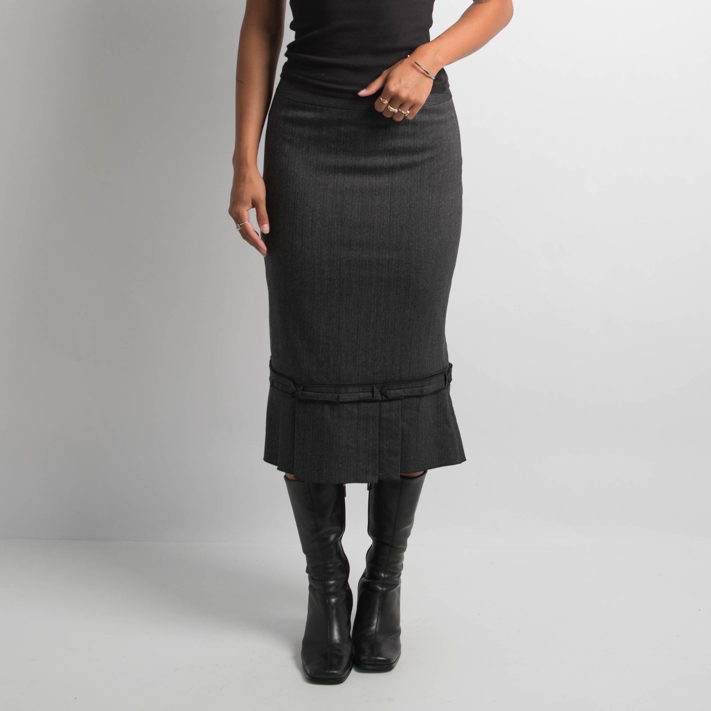 CHARCOAL MARLE MIDI SKIRT