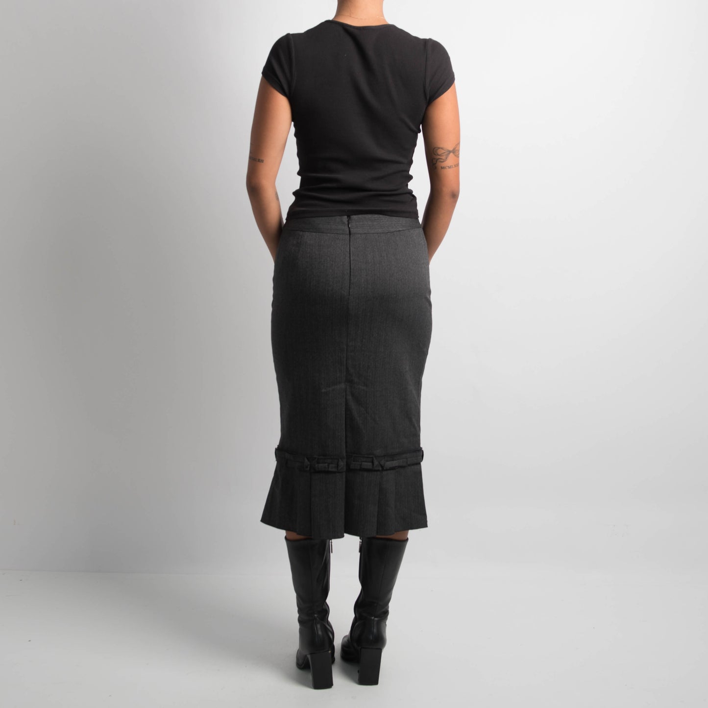 CHARCOAL MARLE MIDI SKIRT