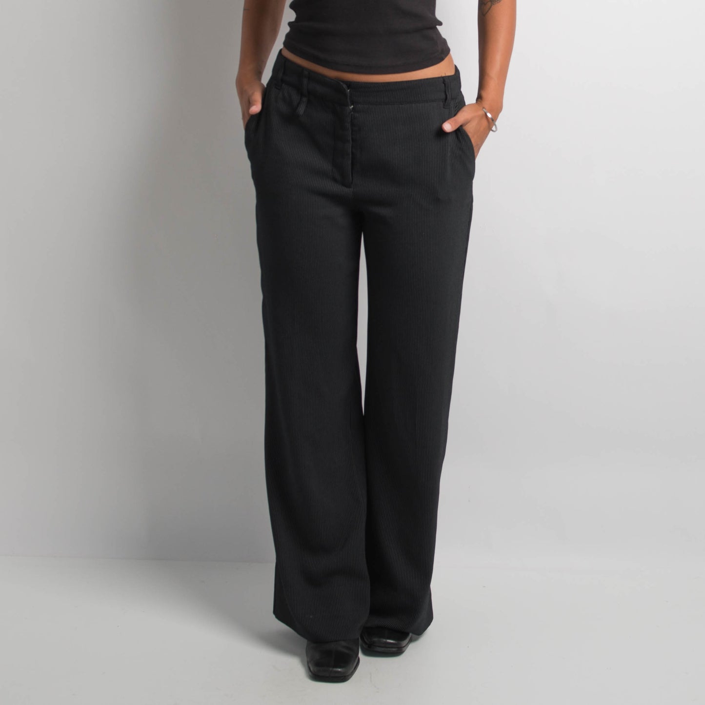 PINSTRIPE BOOTCUT TROUSERS