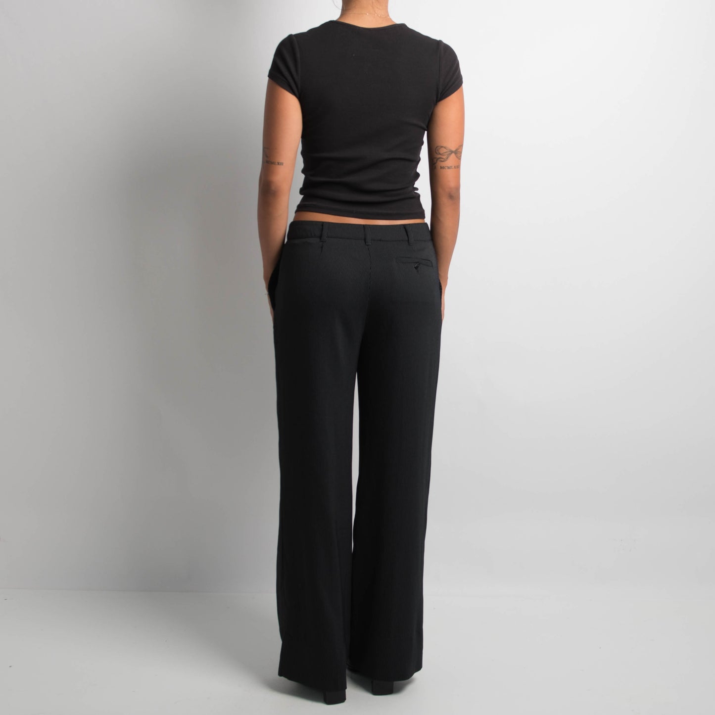 PINSTRIPE BOOTCUT TROUSERS