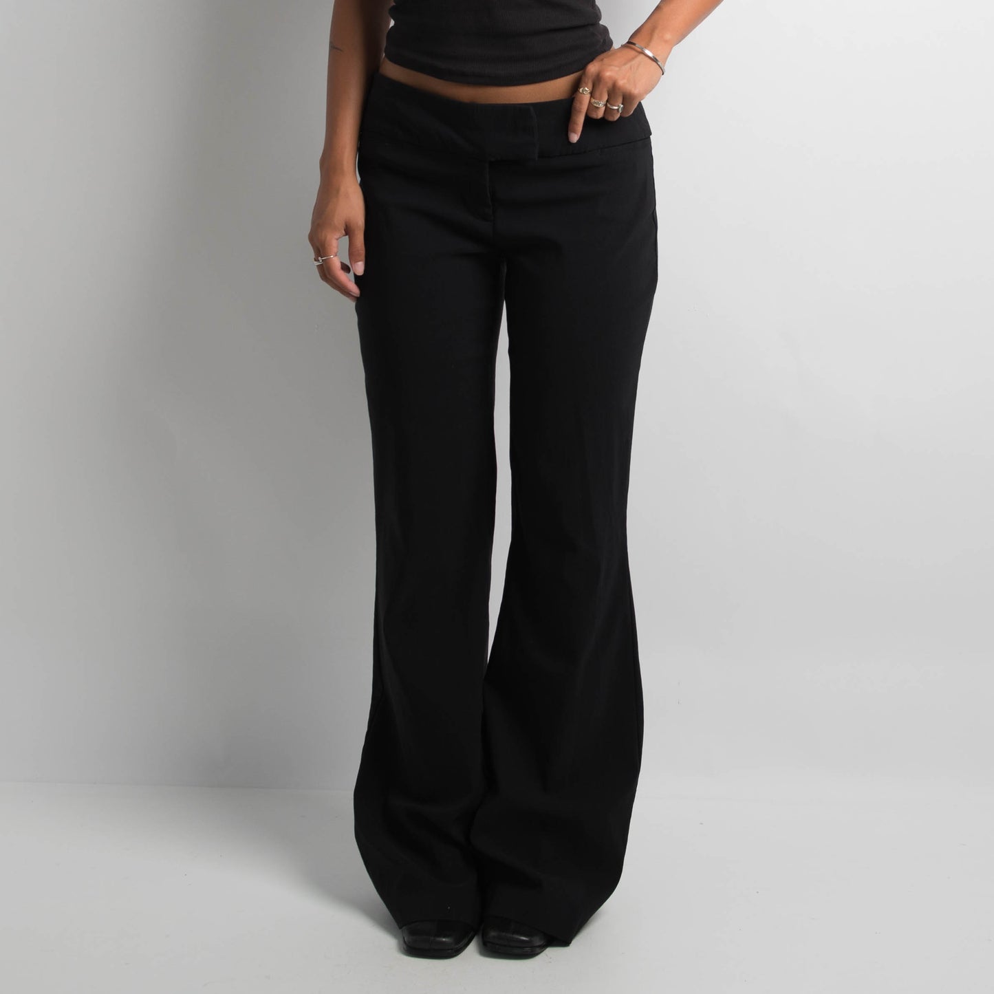 BLACK BOOTCUT TROUSERS