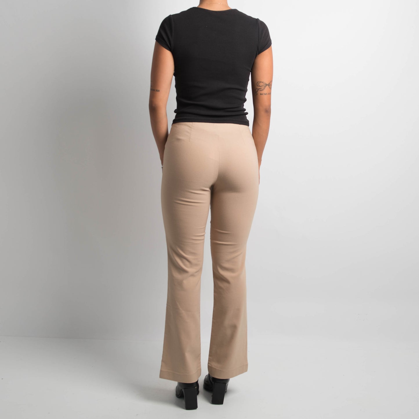 TAN BOOTCUT TROUSERS