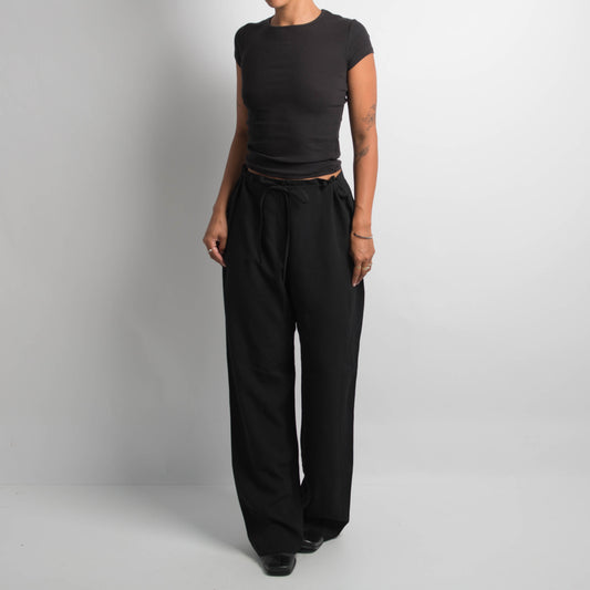 BLACK DRAWSTRING TROUSERS