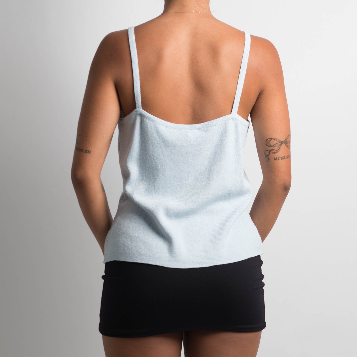 PALE BLUE KNIT CAMISOLE