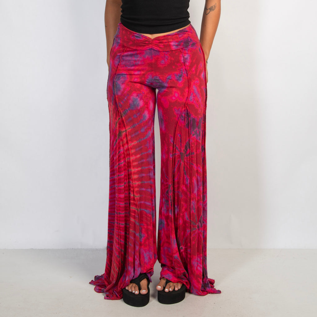 PINK TIE DYE FLARE PANTS