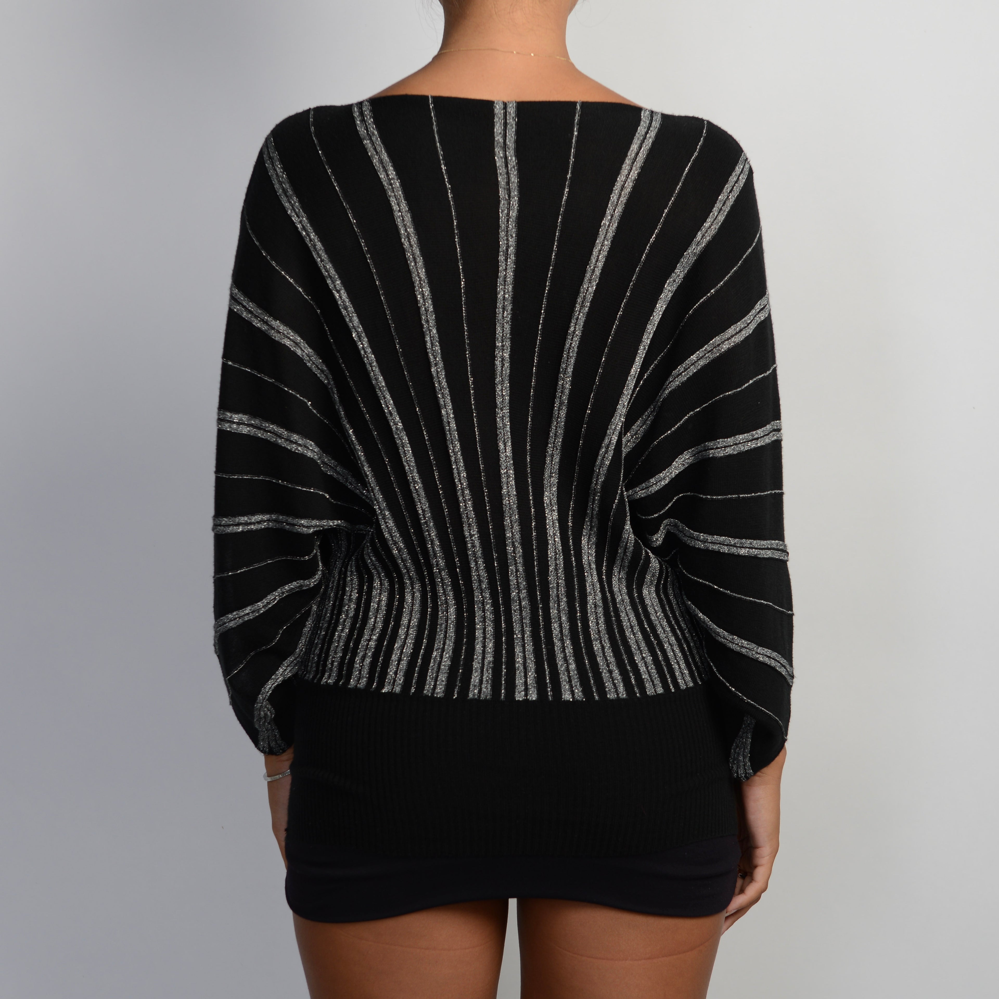 STRIPE BATWING KNIT TOP
