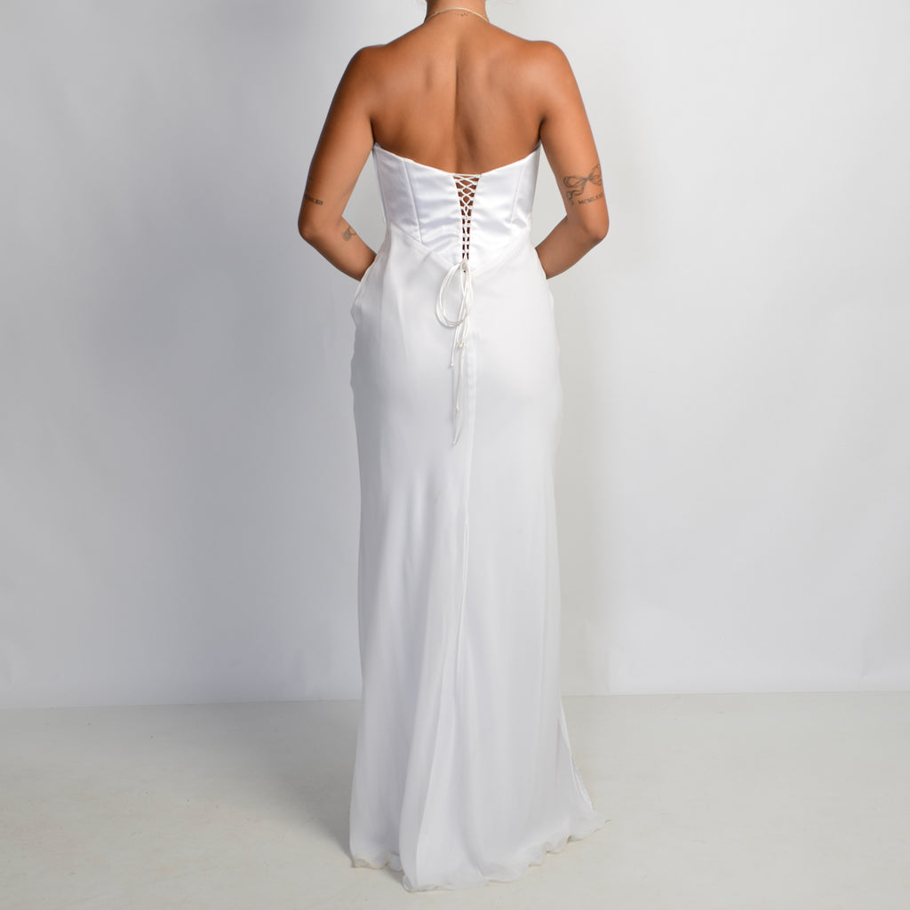 WHITE HALTER GOWN
