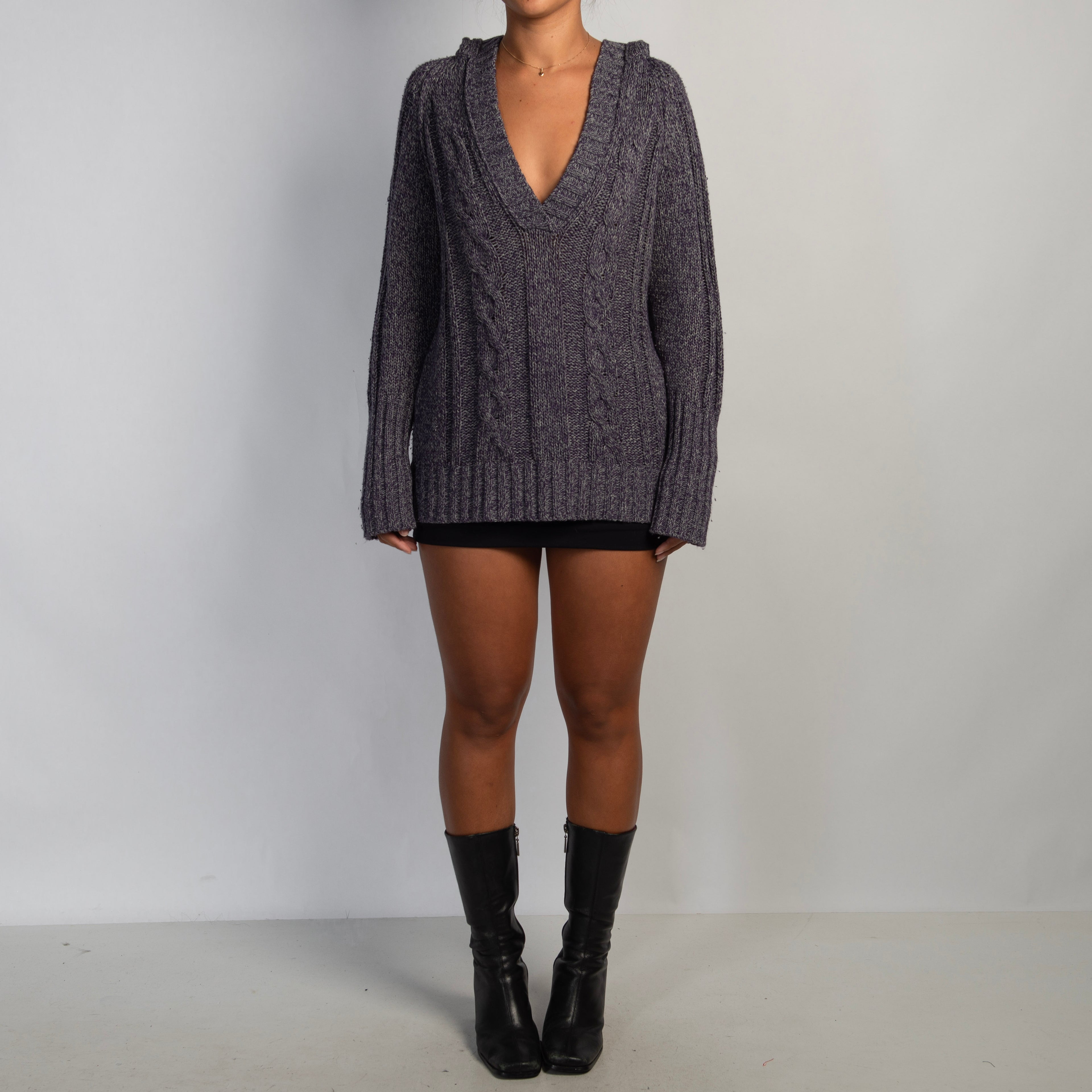 MARLE HOODED KNIT SWEATER