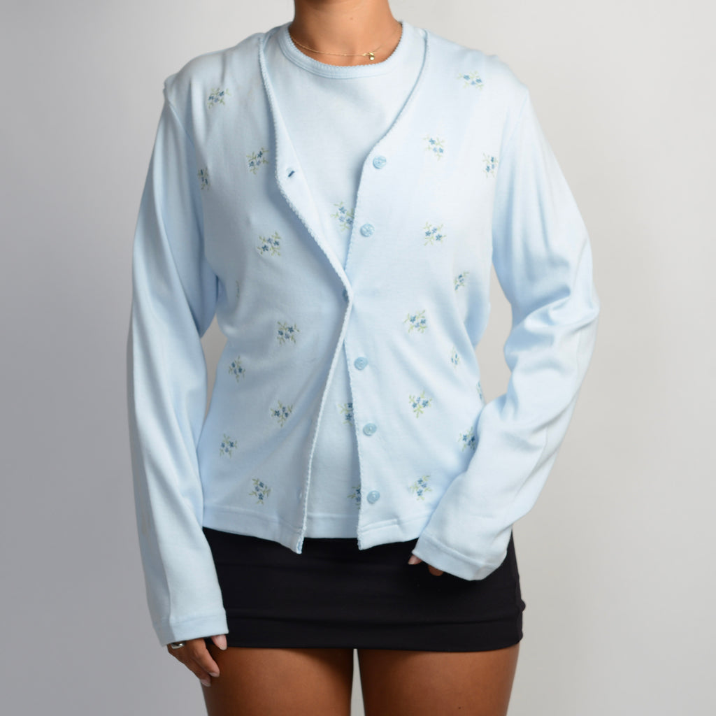 BLUE FLORAL TWIN SET
