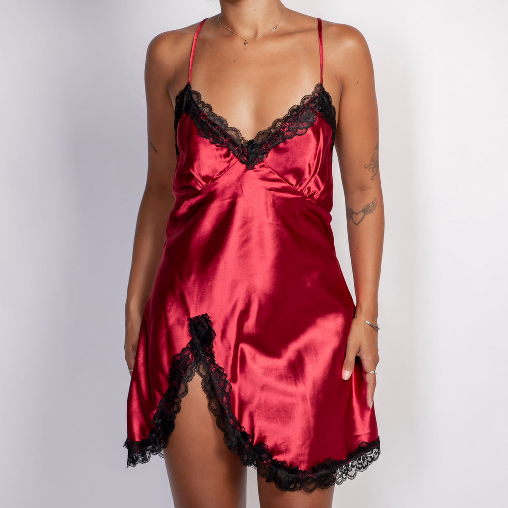 RED SATIN CHEMISE