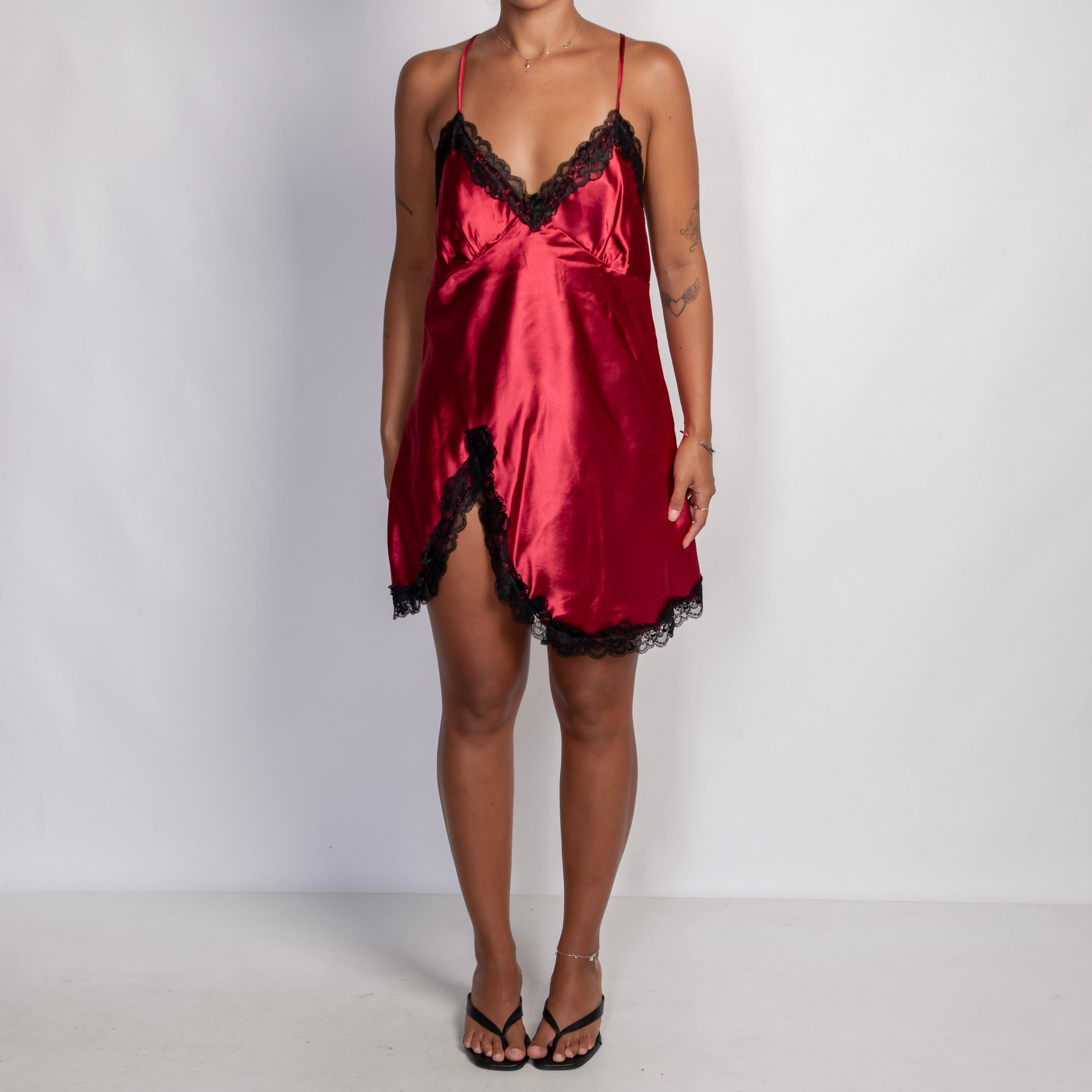 RED SATIN CHEMISE