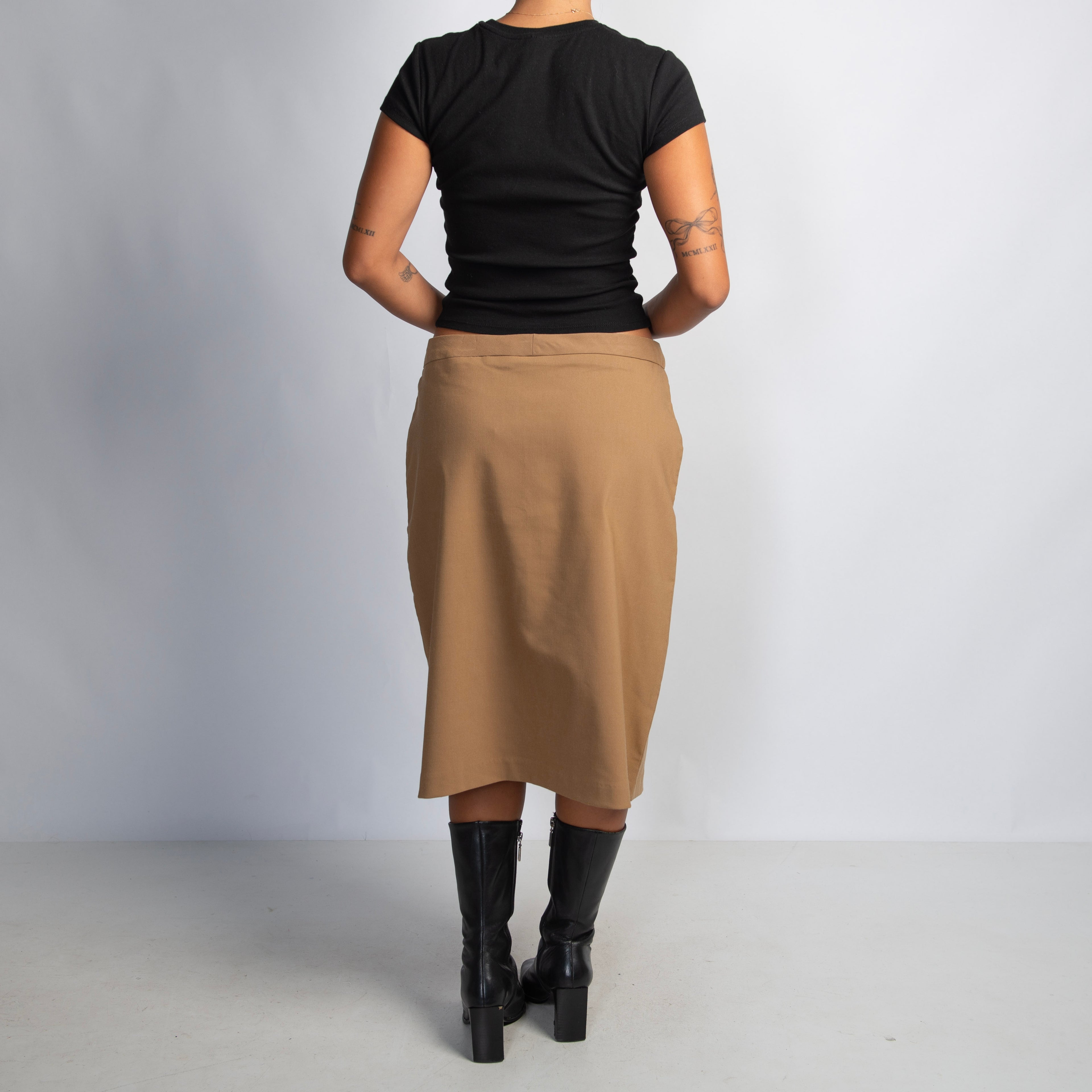 TAN MIDI SKIRT