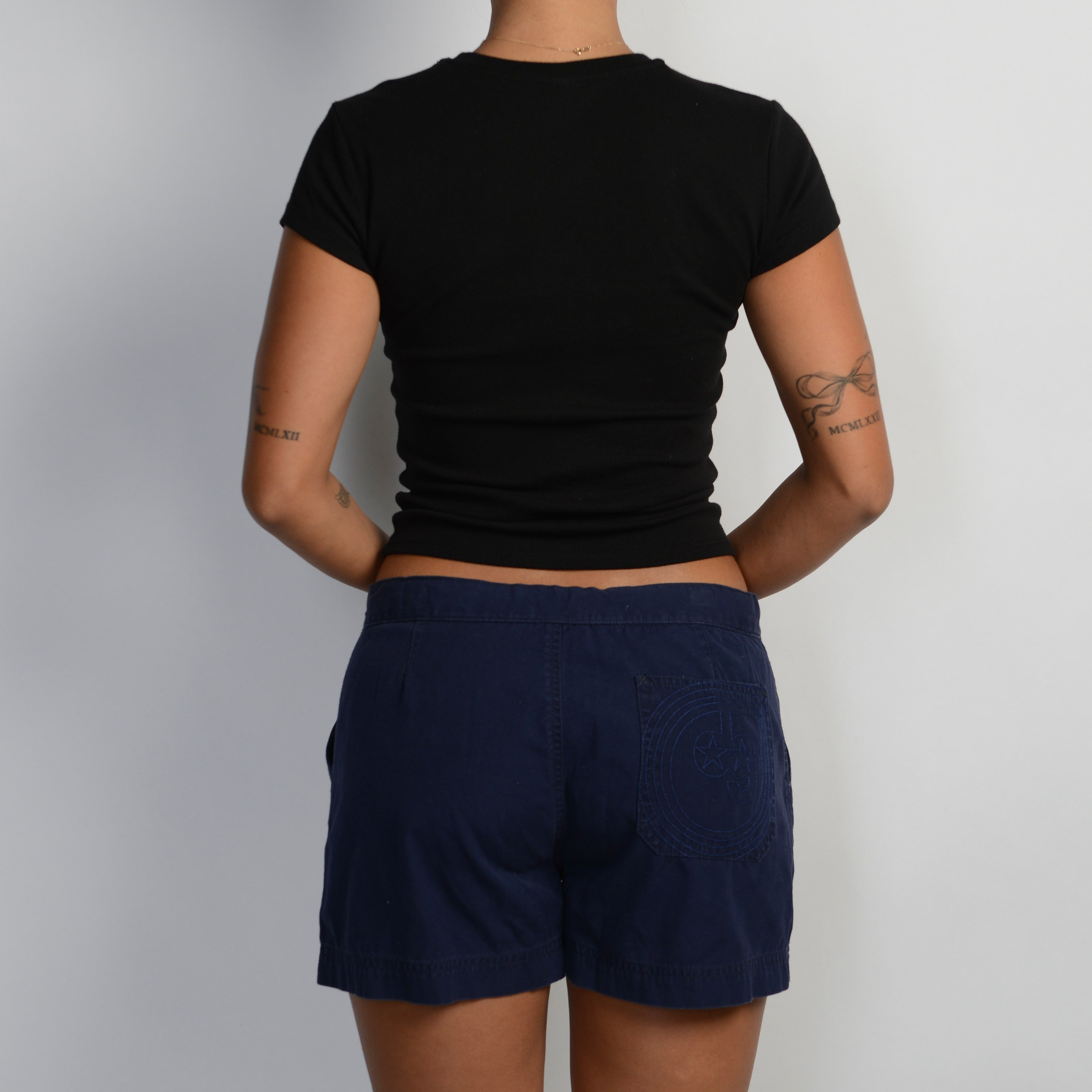 NAVY COTTON SHORTS