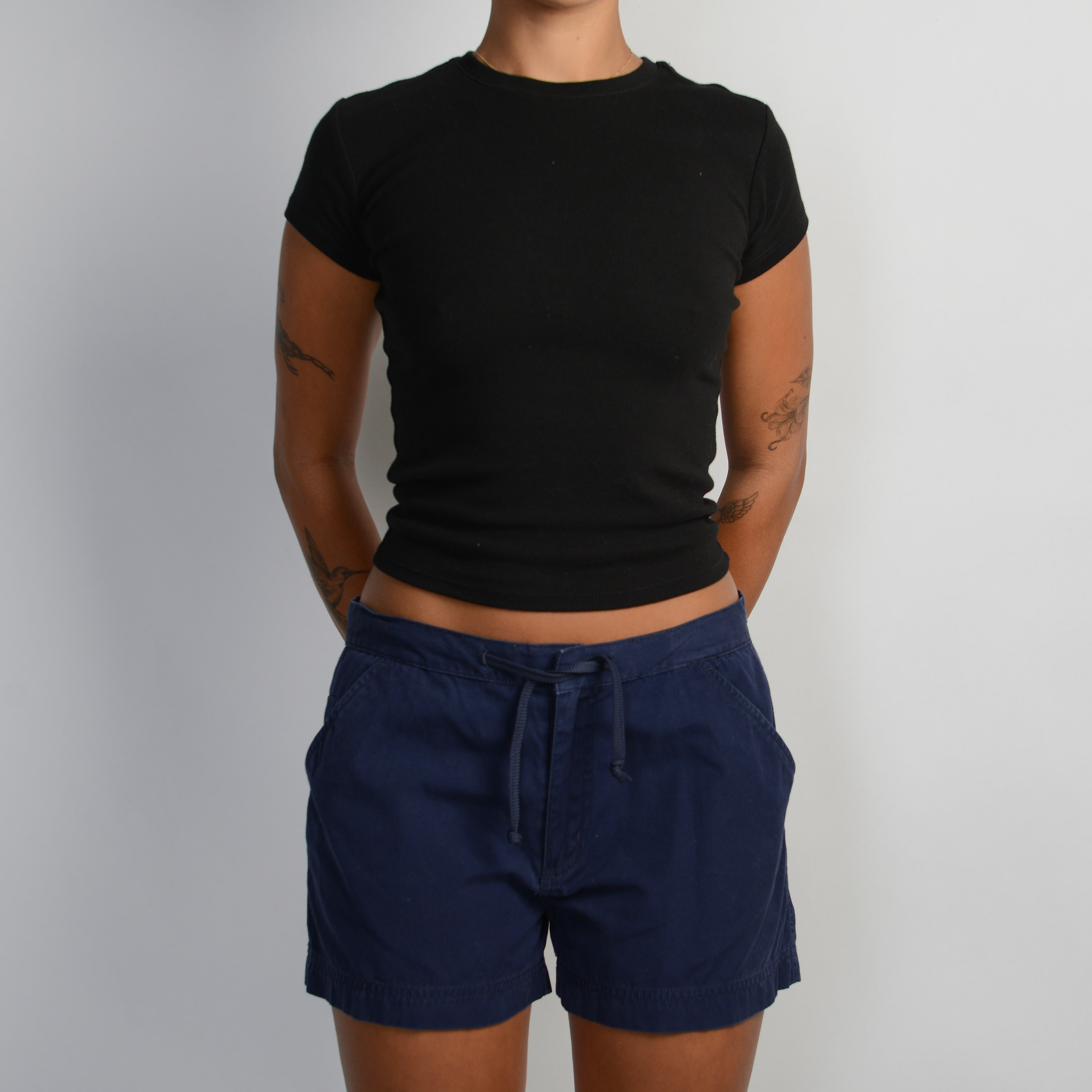 NAVY COTTON SHORTS