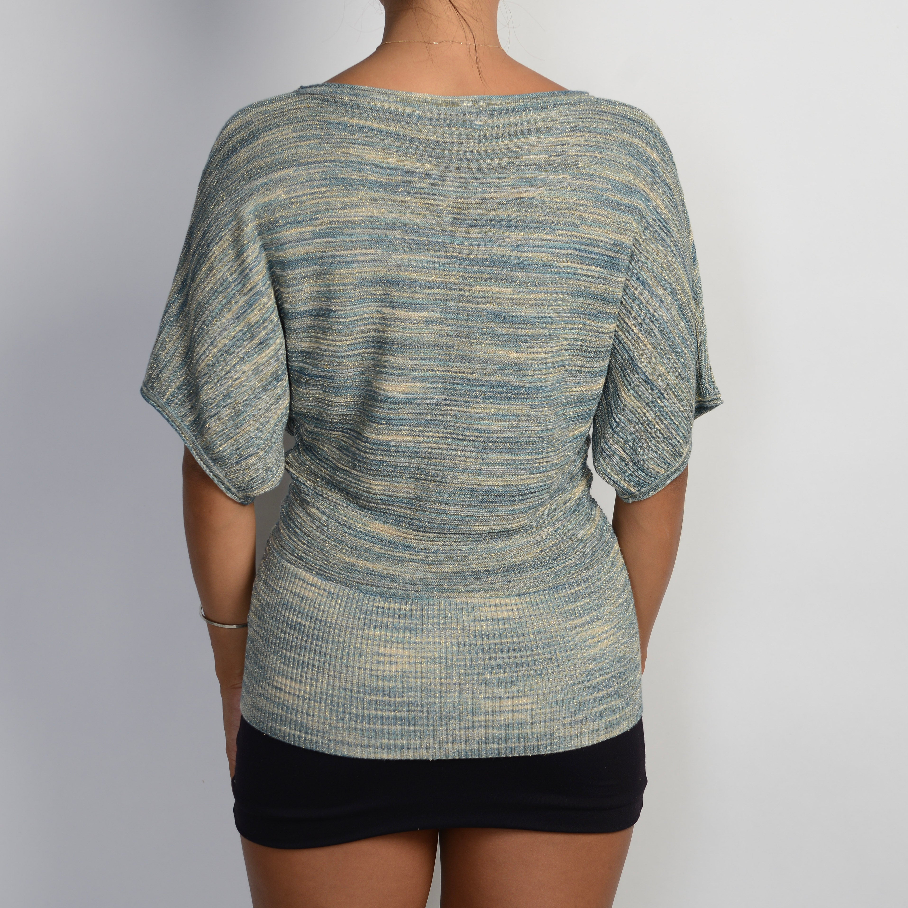 KNIT STRIPE BATWING TOP
