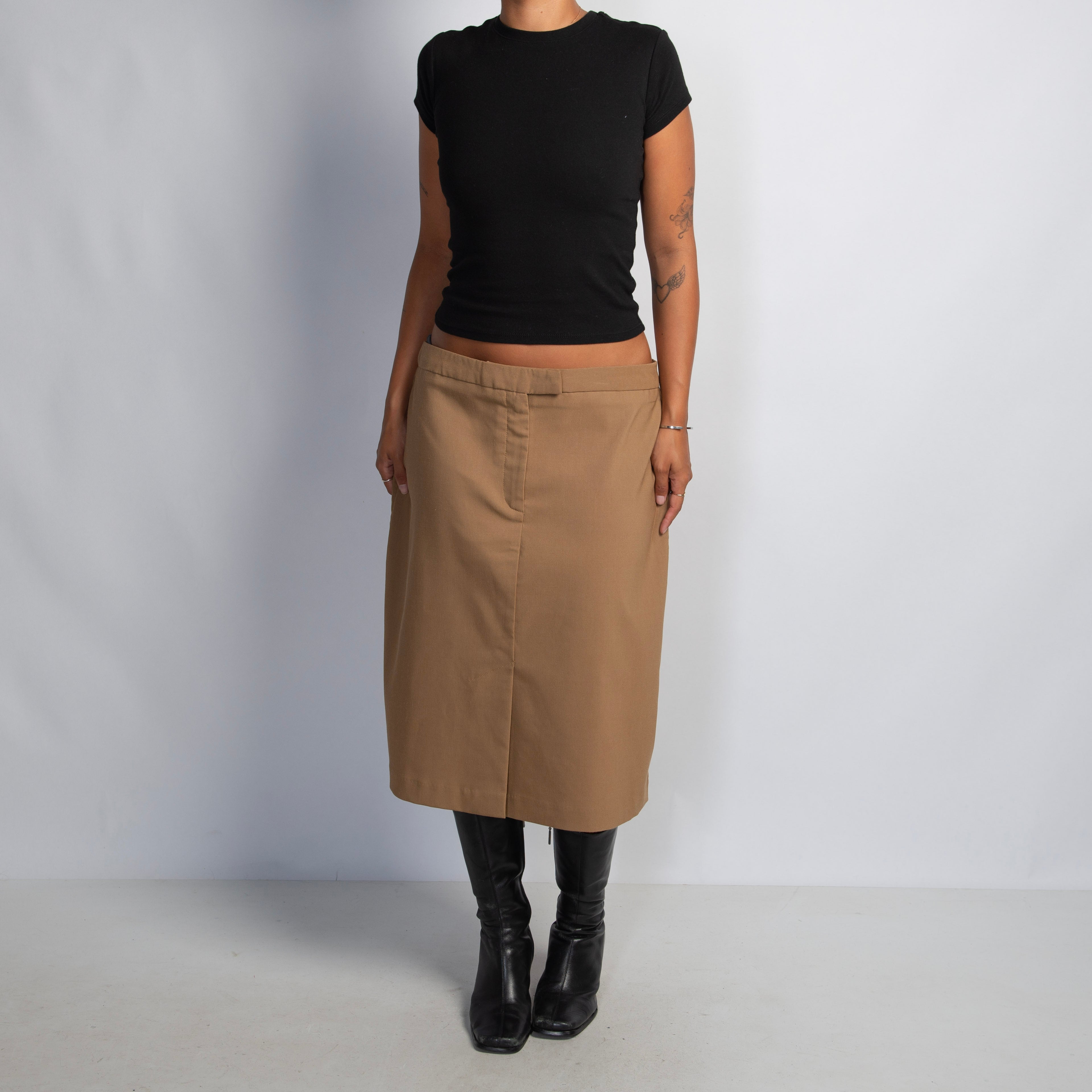 TAN MIDI SKIRT