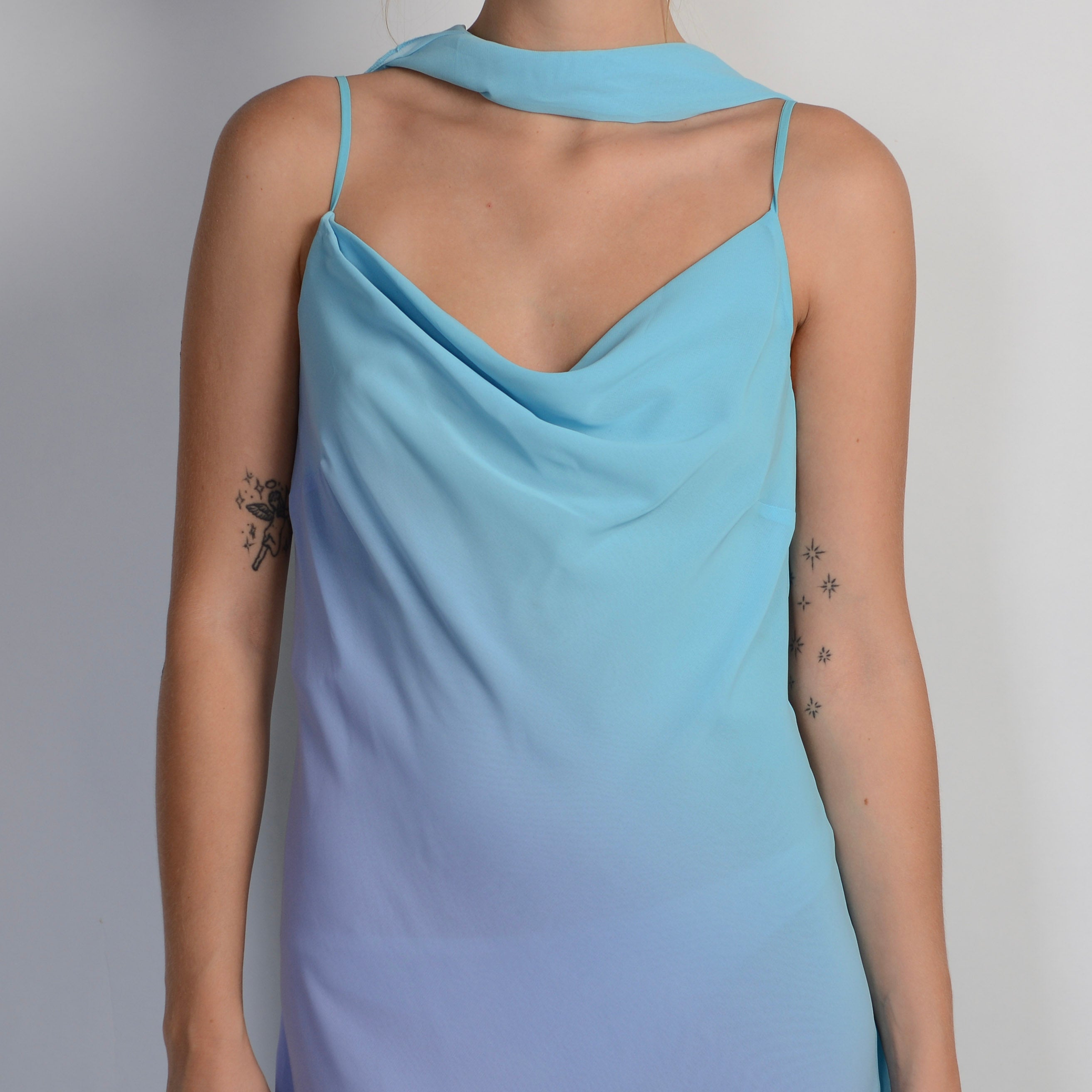 BLUE OMBRE SLIP GOWN