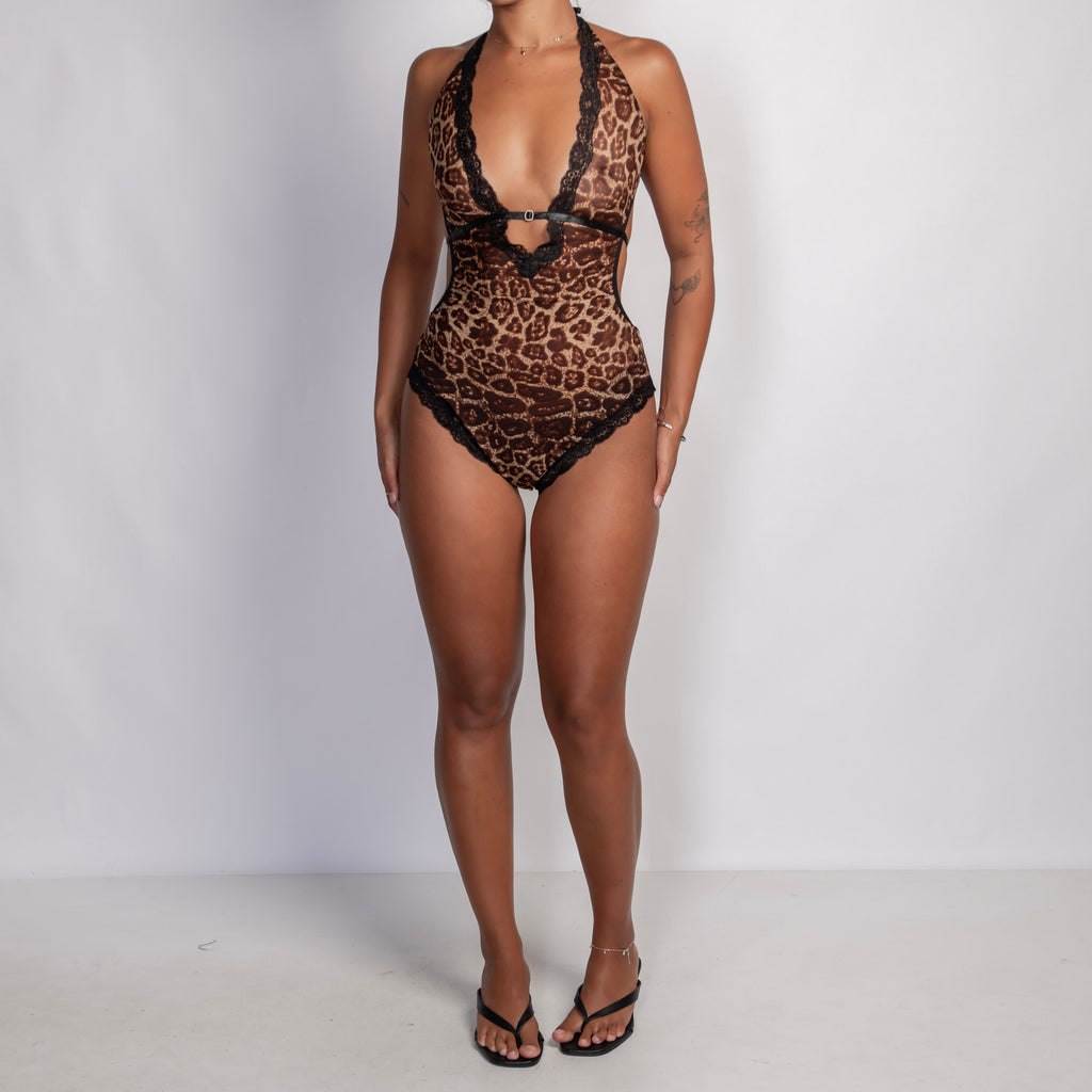 MESH ANIMAL PRINT BODYSUIT