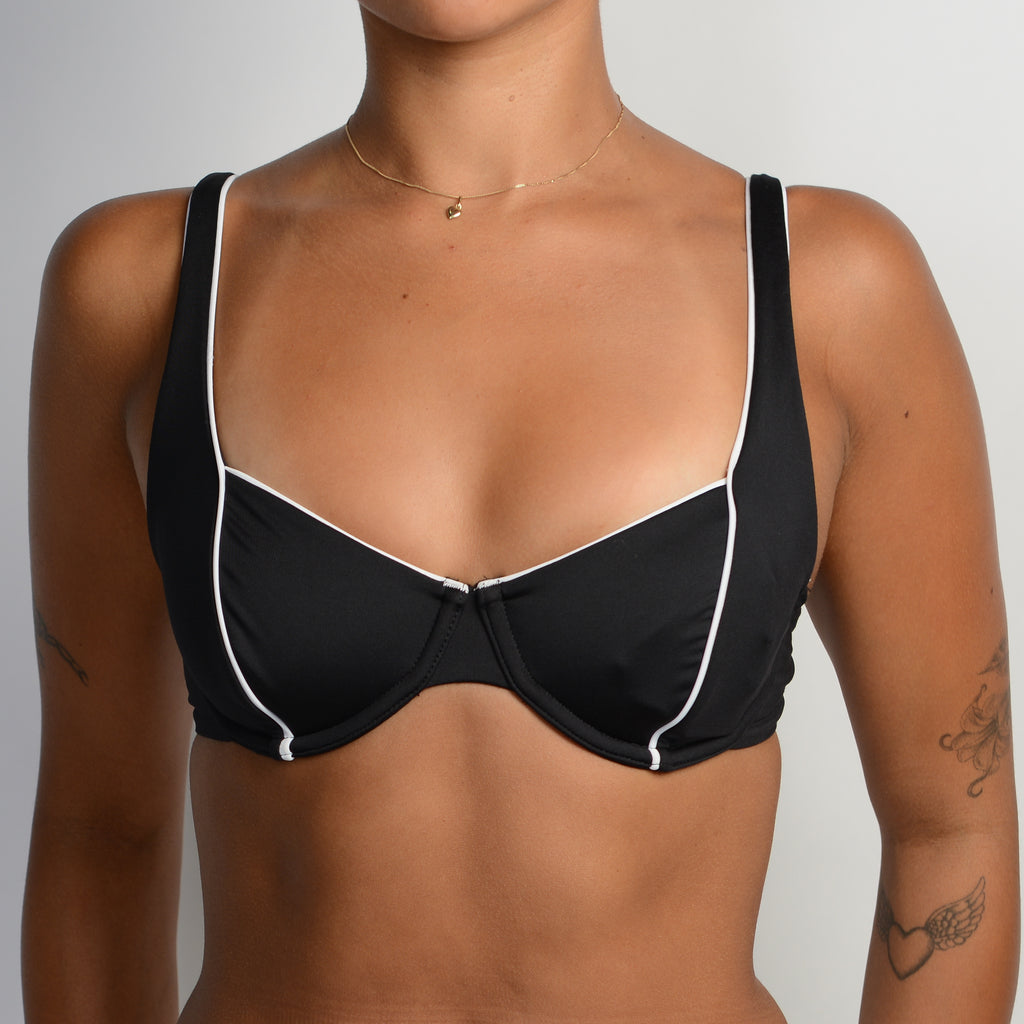 BLACK UNDERWIRE BIKINI TOP