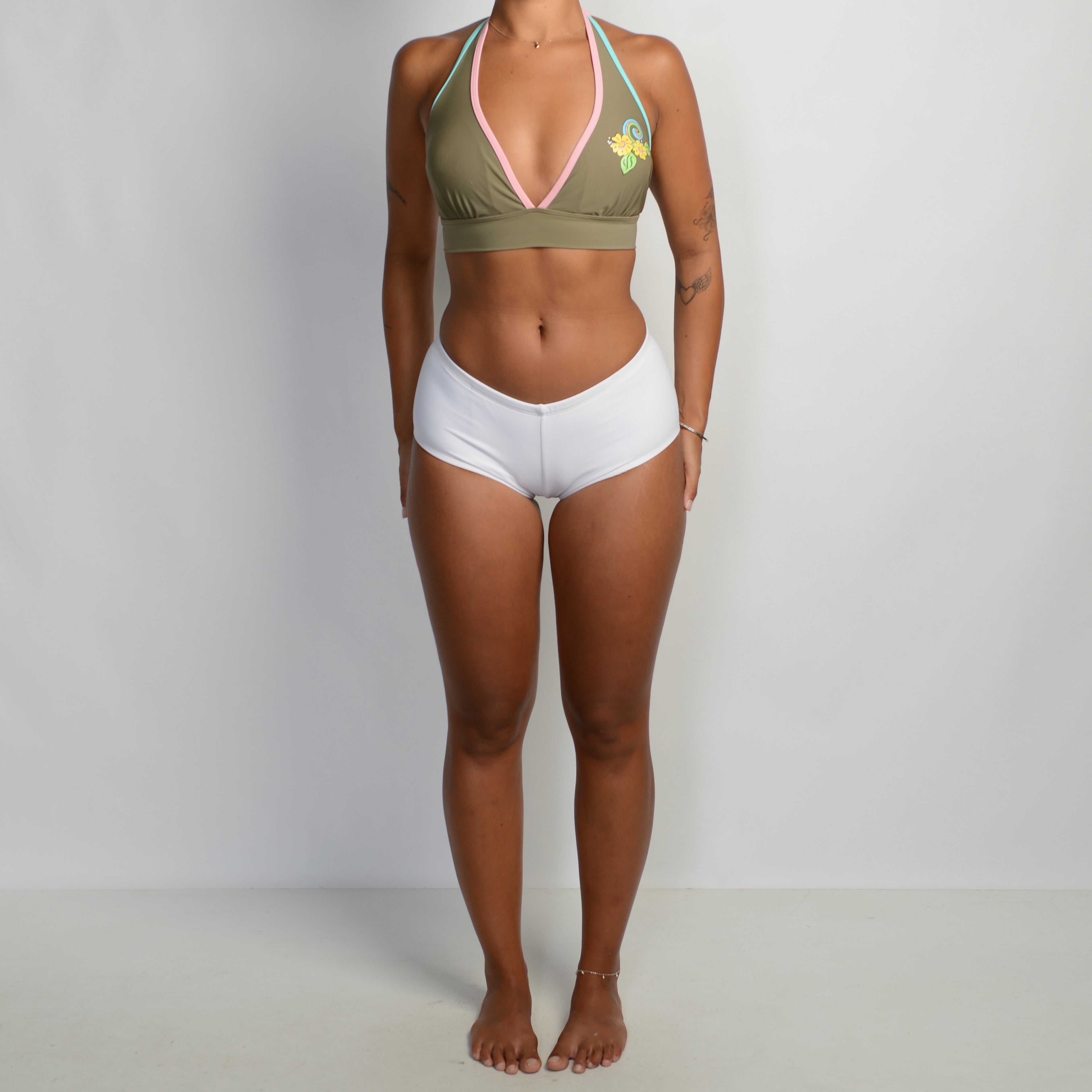 FLORAL HALTER BIKINI TOP