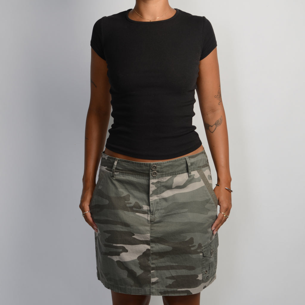 KHAKI CAMOUFLAGE SKIRT