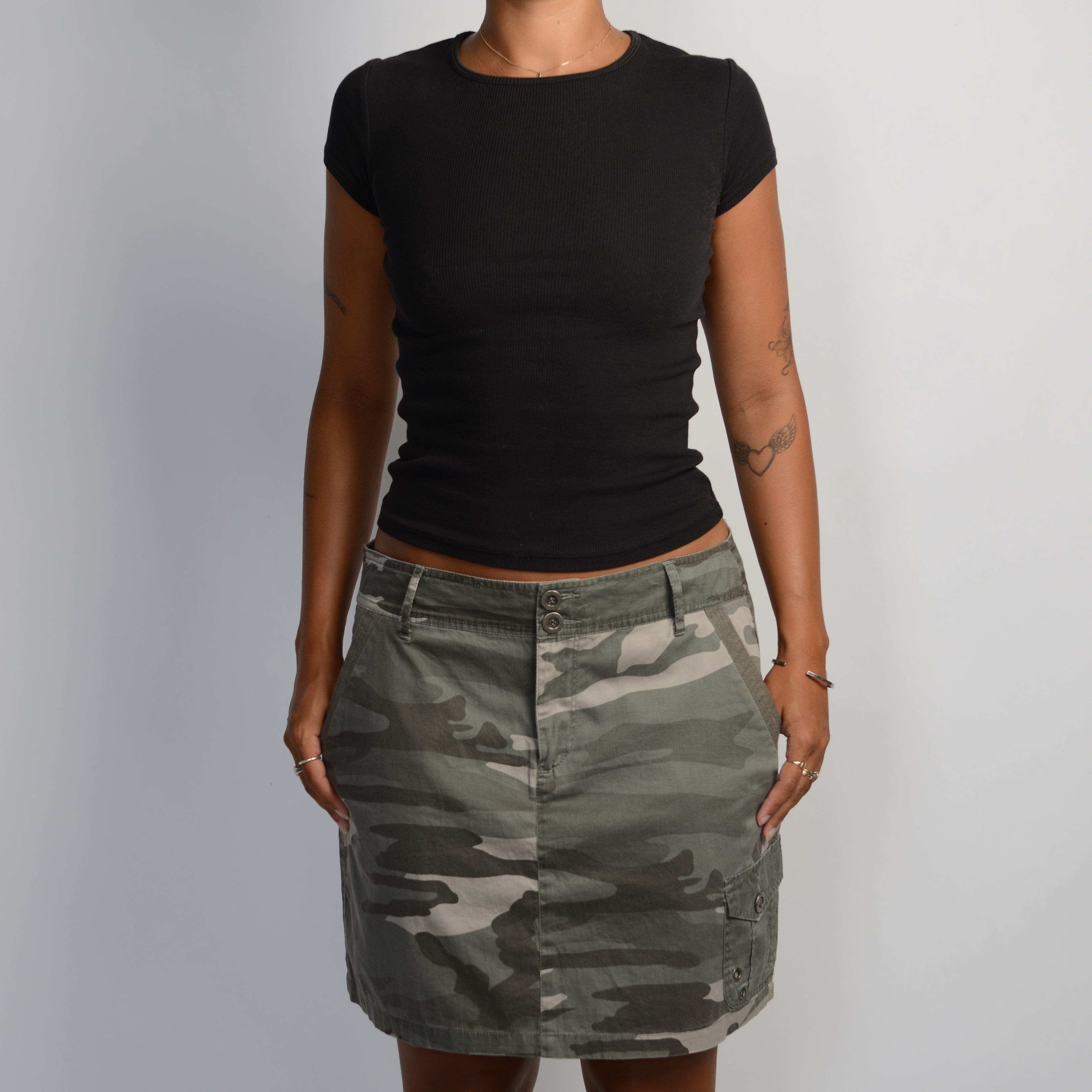 KHAKI CAMOUFLAGE SKIRT