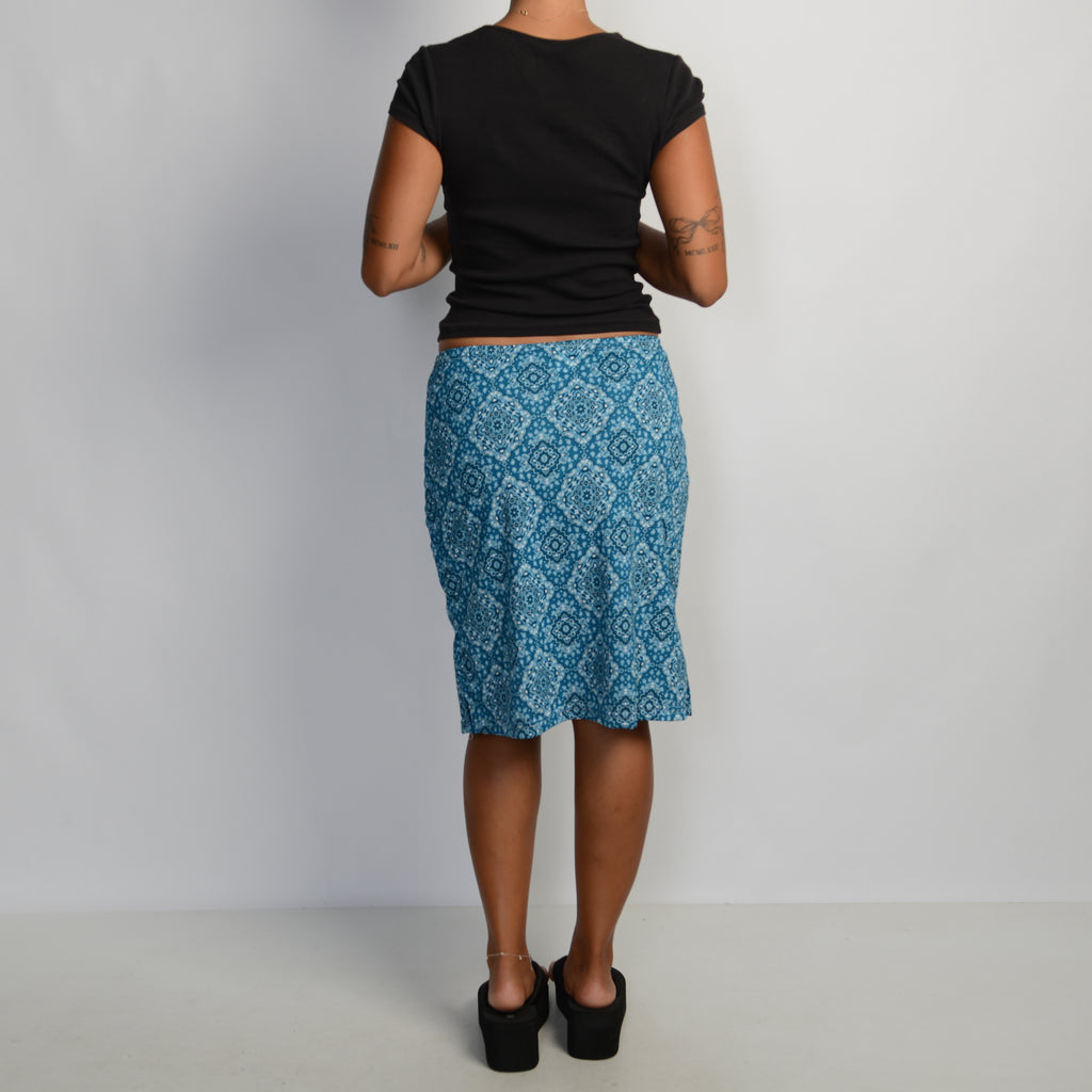 TEAL PAISLEY MIDI SKIRT