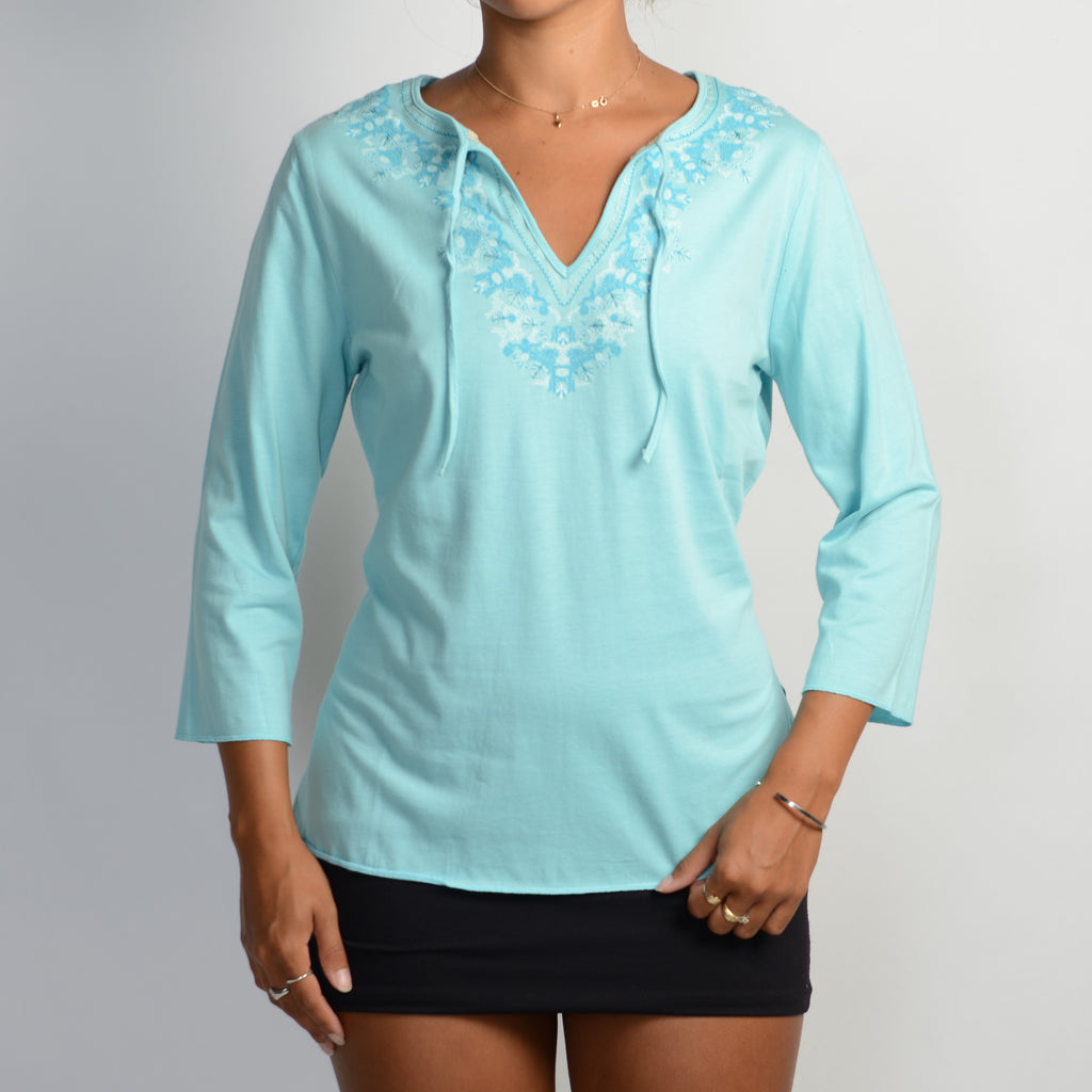 BLUE 3/4 SLEEVE TOP